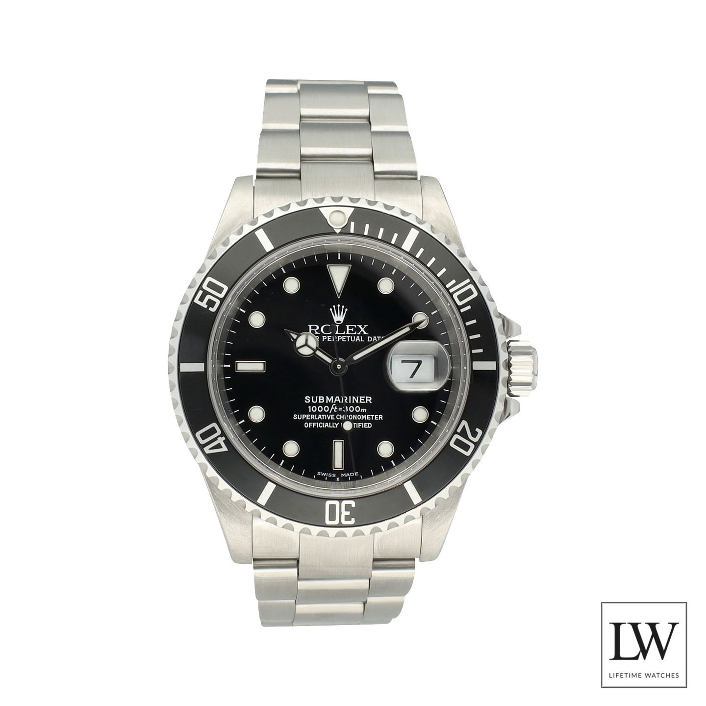 Rolex Submariner Date 16610 (2000) - Zwart wijzerplaat 40mm Staal (2/8)