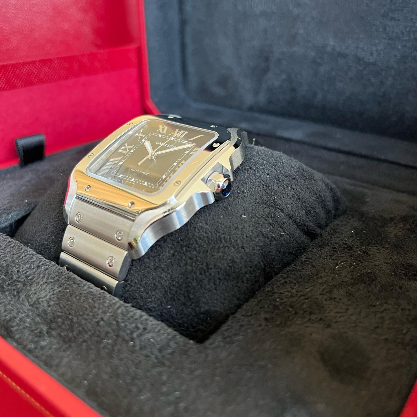 Cartier Santos WSSA0061 (2025) - Green dial 35 mm Steel case (3/4)