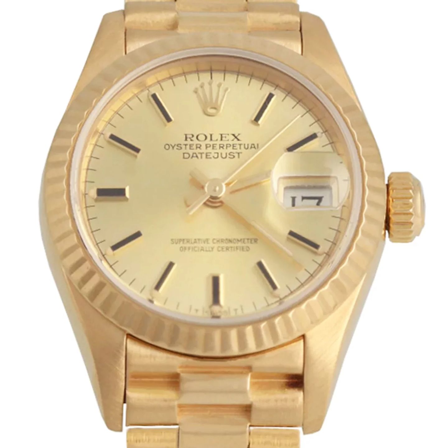 Rolex Lady-Datejust 69178 (Unknown (random serial)) - Champagne dial 26 mm Yellow Gold case (1/7)