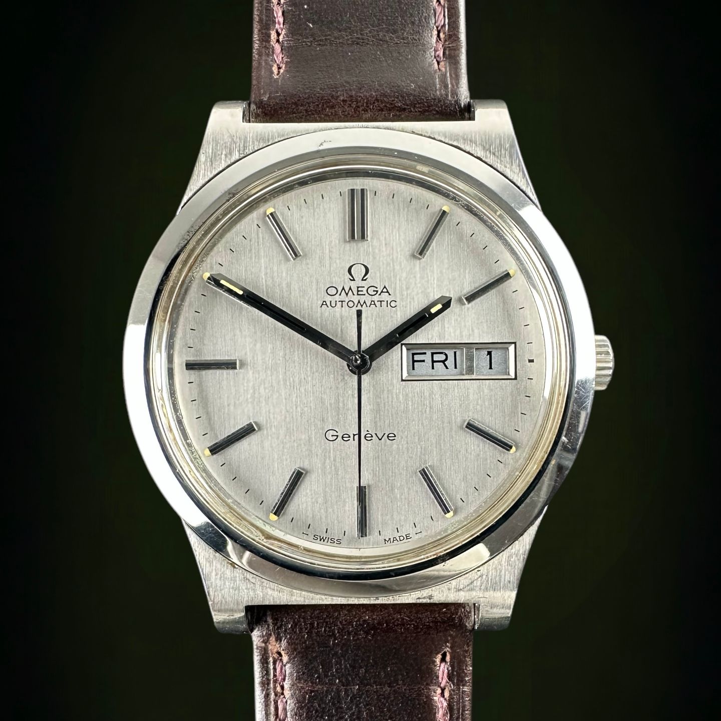 Omega Genève 166.0169 (1973) - Silver dial 36 mm Steel case (1/8)