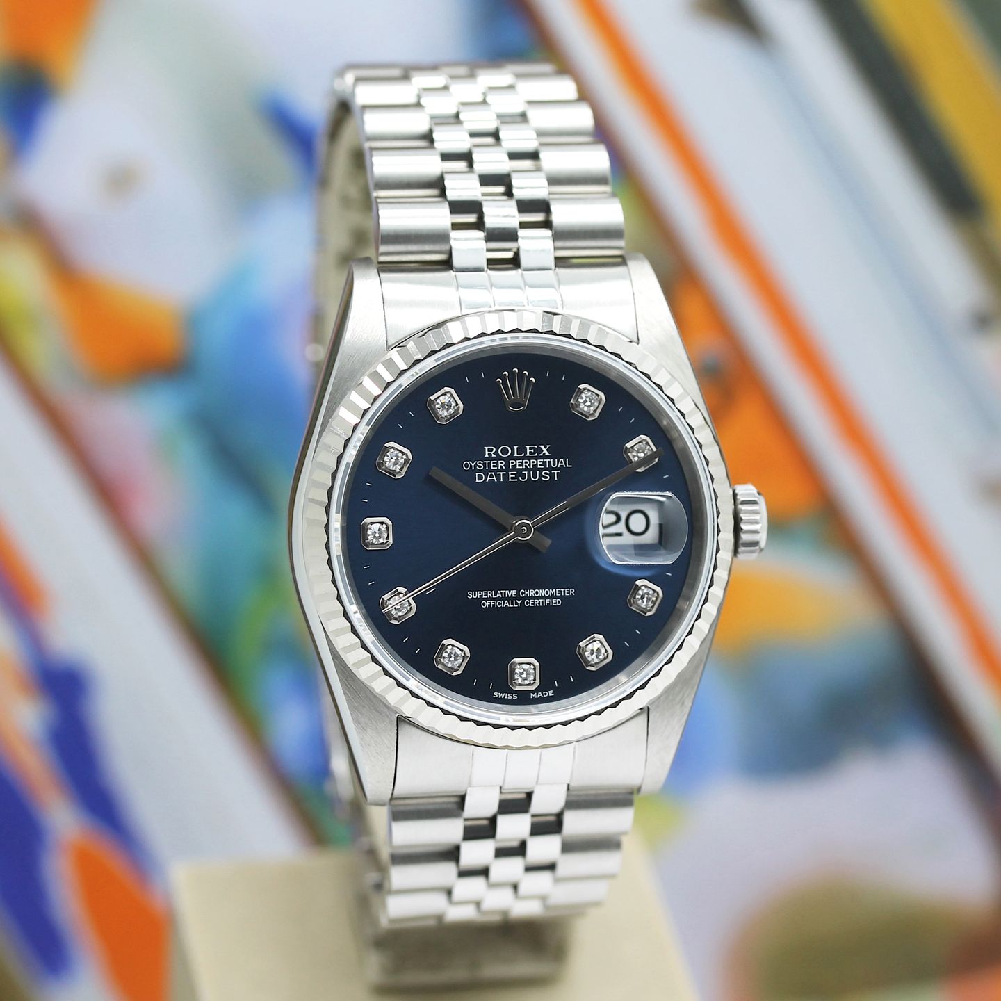 Rolex Datejust 36 16234 (1998) - Blue dial 36 mm Steel case (6/8)