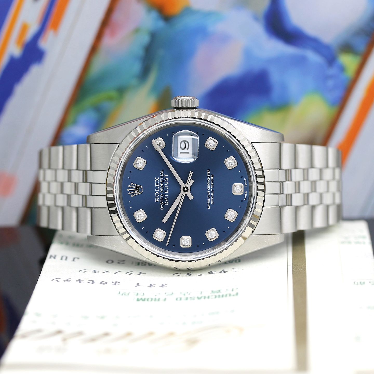 Rolex Datejust 36 16234 (1998) - Blue dial 36 mm Steel case (1/8)