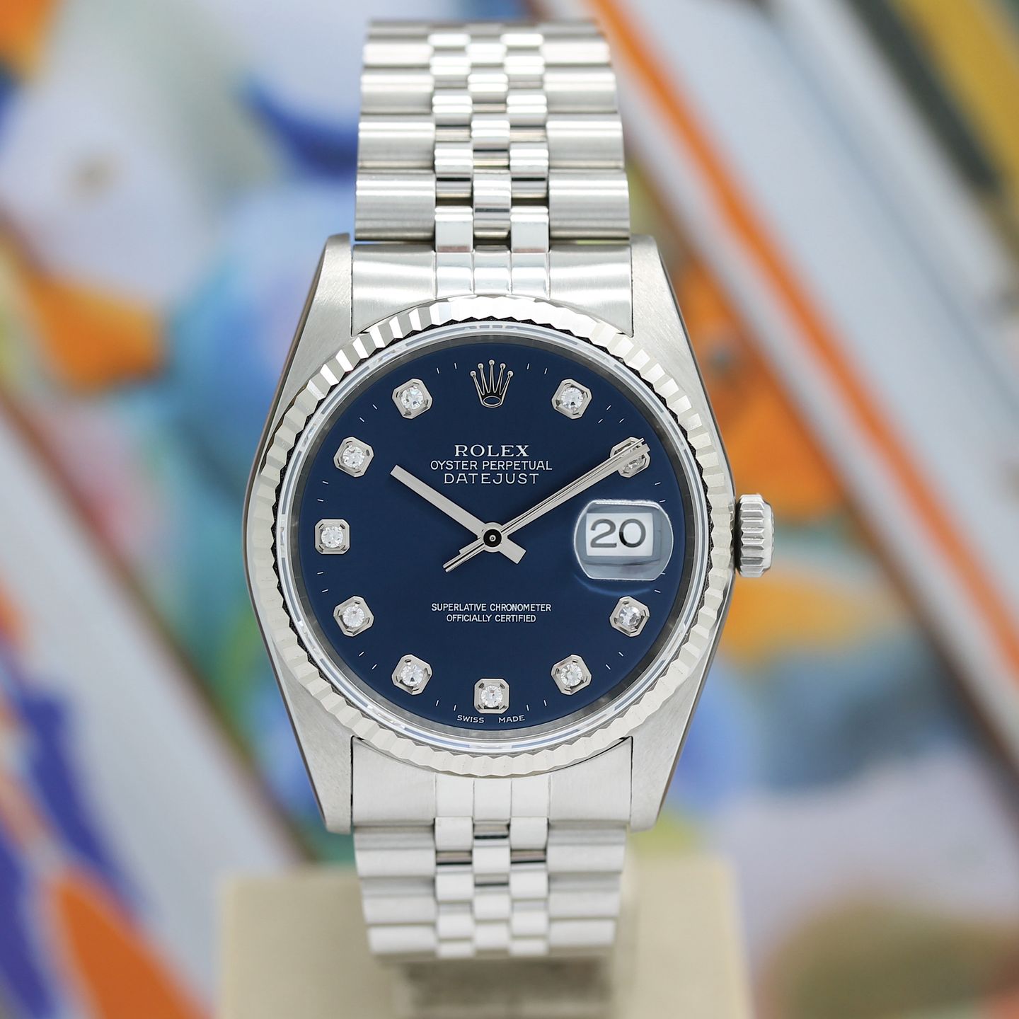 Rolex Datejust 36 16234 (1998) - Blue dial 36 mm Steel case (4/8)