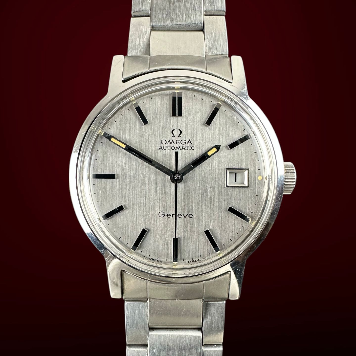 Omega Genève 166.0098 (1972) - Silver dial 35 mm Steel case (1/8)