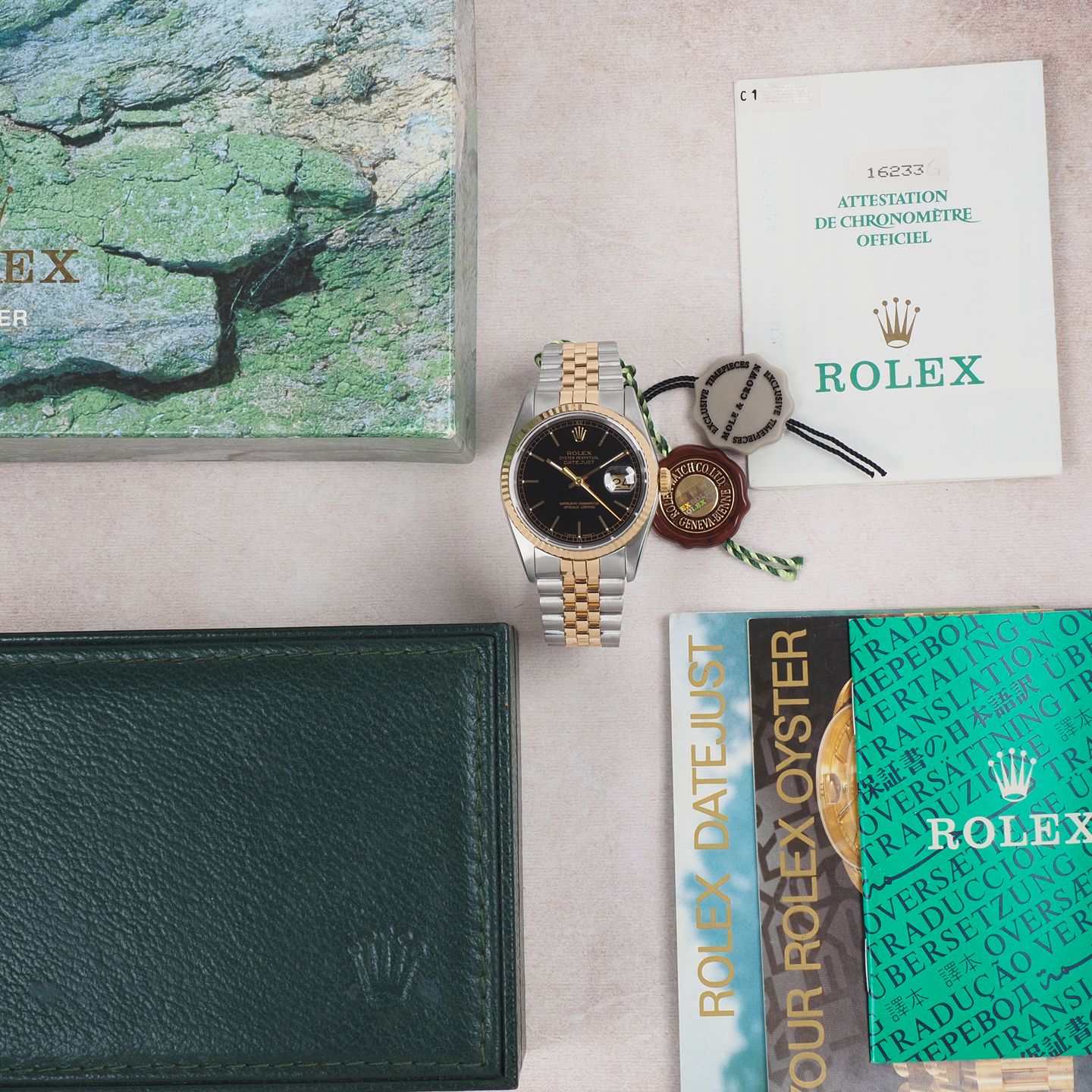 Rolex Datejust 36 16233 (1992) - Black dial 36 mm Gold/Steel case (8/8)