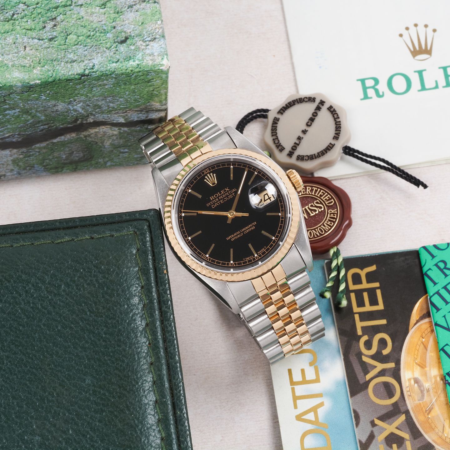 Rolex Datejust 36 16233 (1992) - Black dial 36 mm Gold/Steel case (2/8)