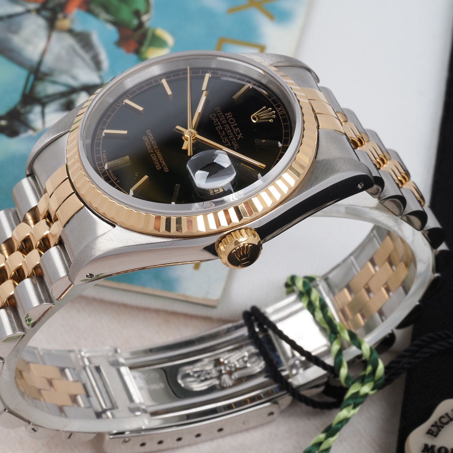 Rolex Datejust 36 16233 (1992) - Black dial 36 mm Gold/Steel case (4/8)