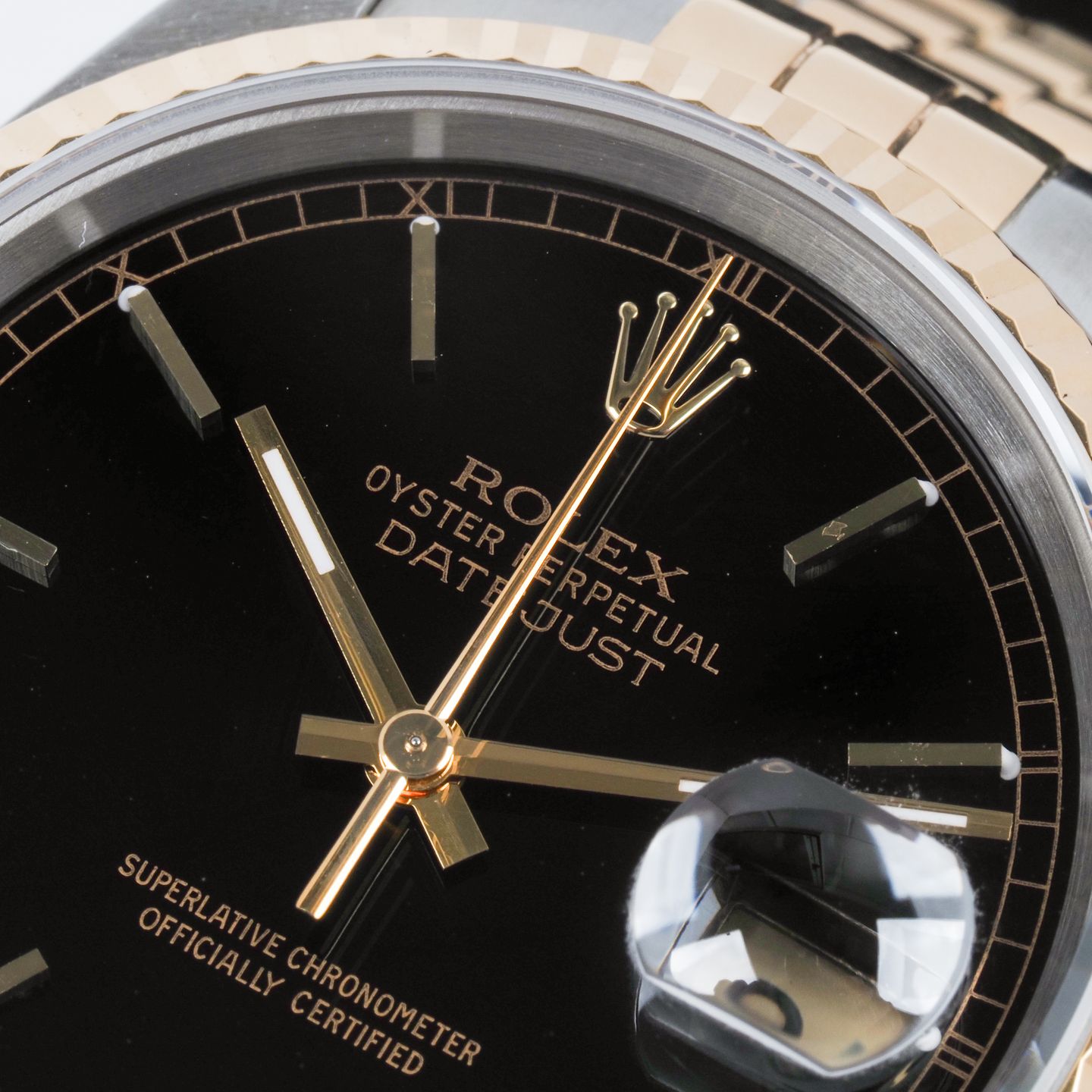 Rolex Datejust 36 16233 (1992) - Black dial 36 mm Gold/Steel case (7/8)