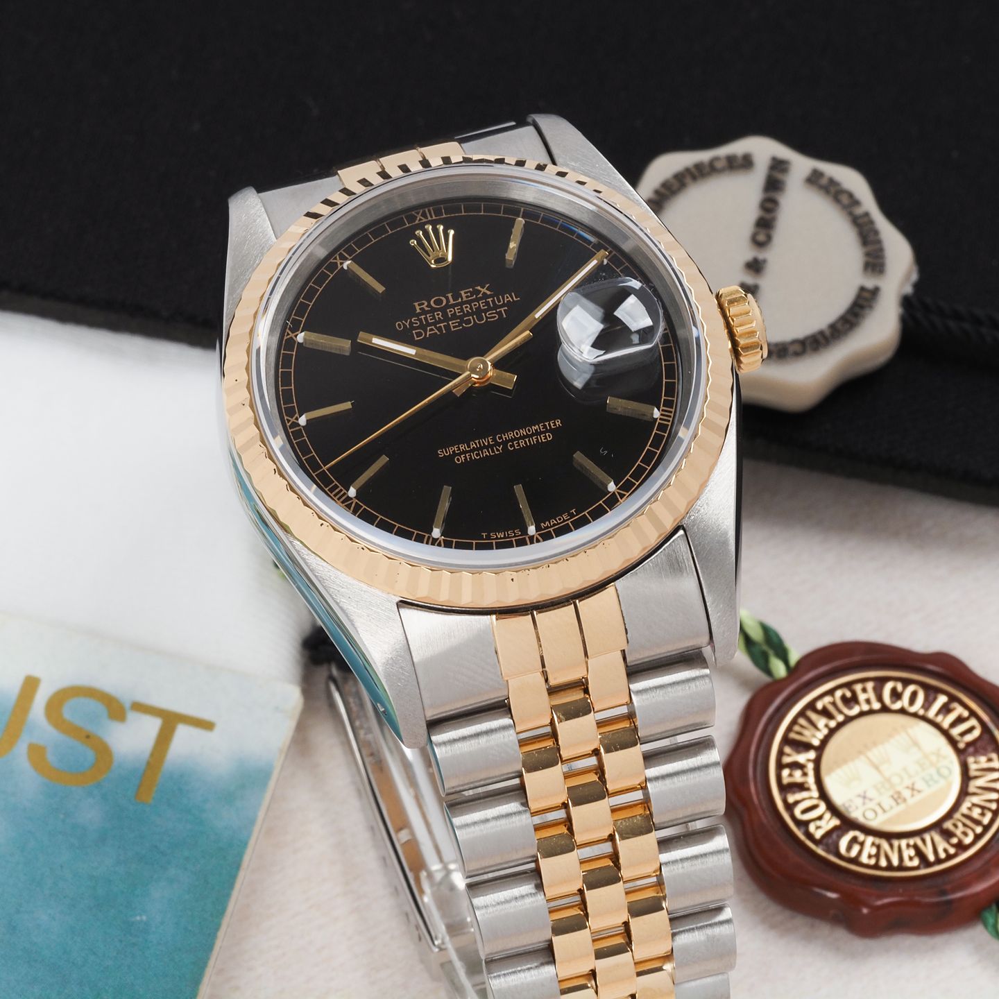 Rolex Datejust 36 16233 (1992) - Black dial 36 mm Gold/Steel case (6/8)