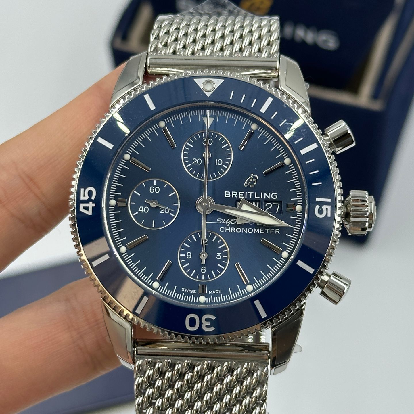 Breitling Superocean Heritage A13313161C1A1 (2023) - Blauw wijzerplaat 44mm Staal (7/8)