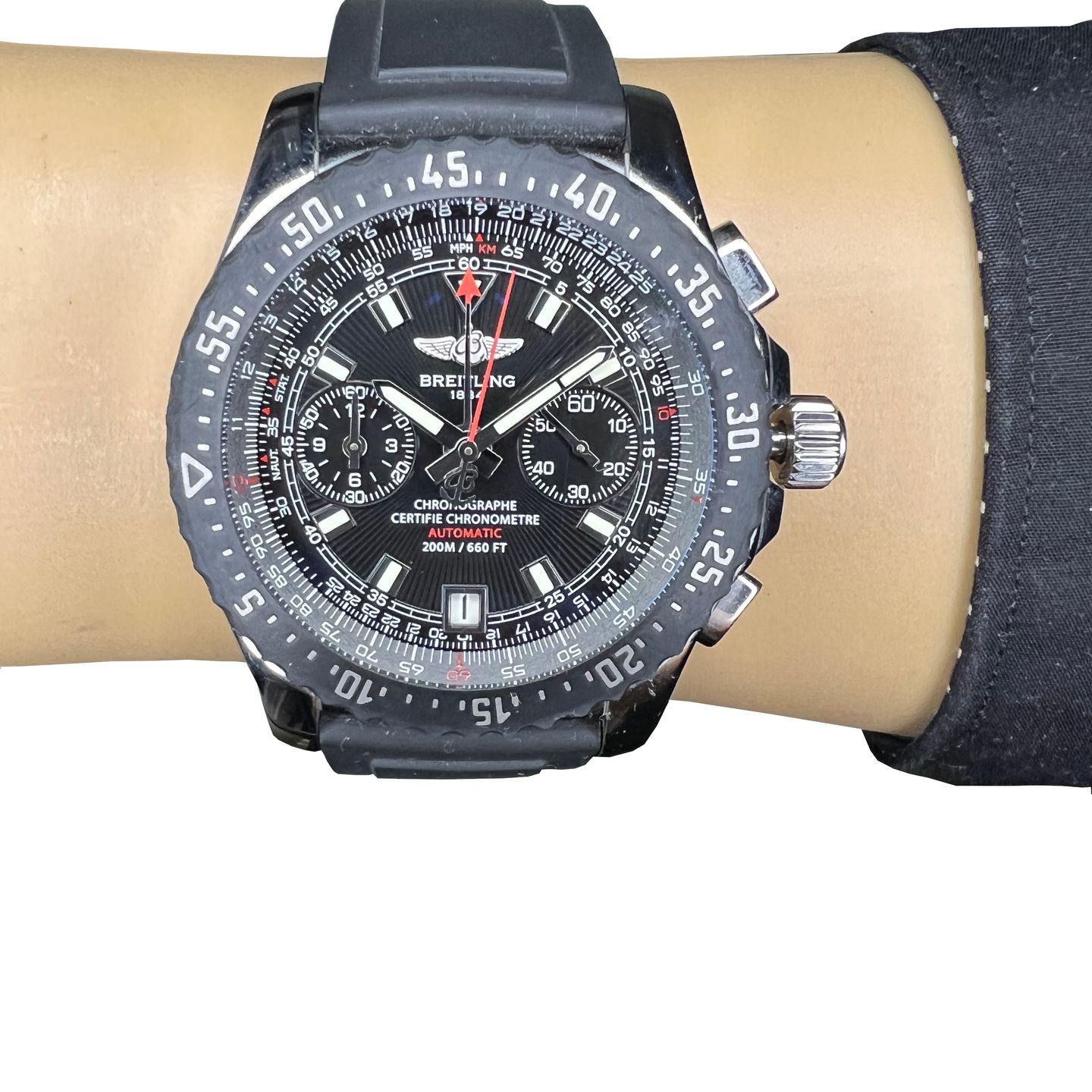 Breitling Skyracer A2736423/B823 (2022) - Zwart wijzerplaat 44mm Staal (1/8)