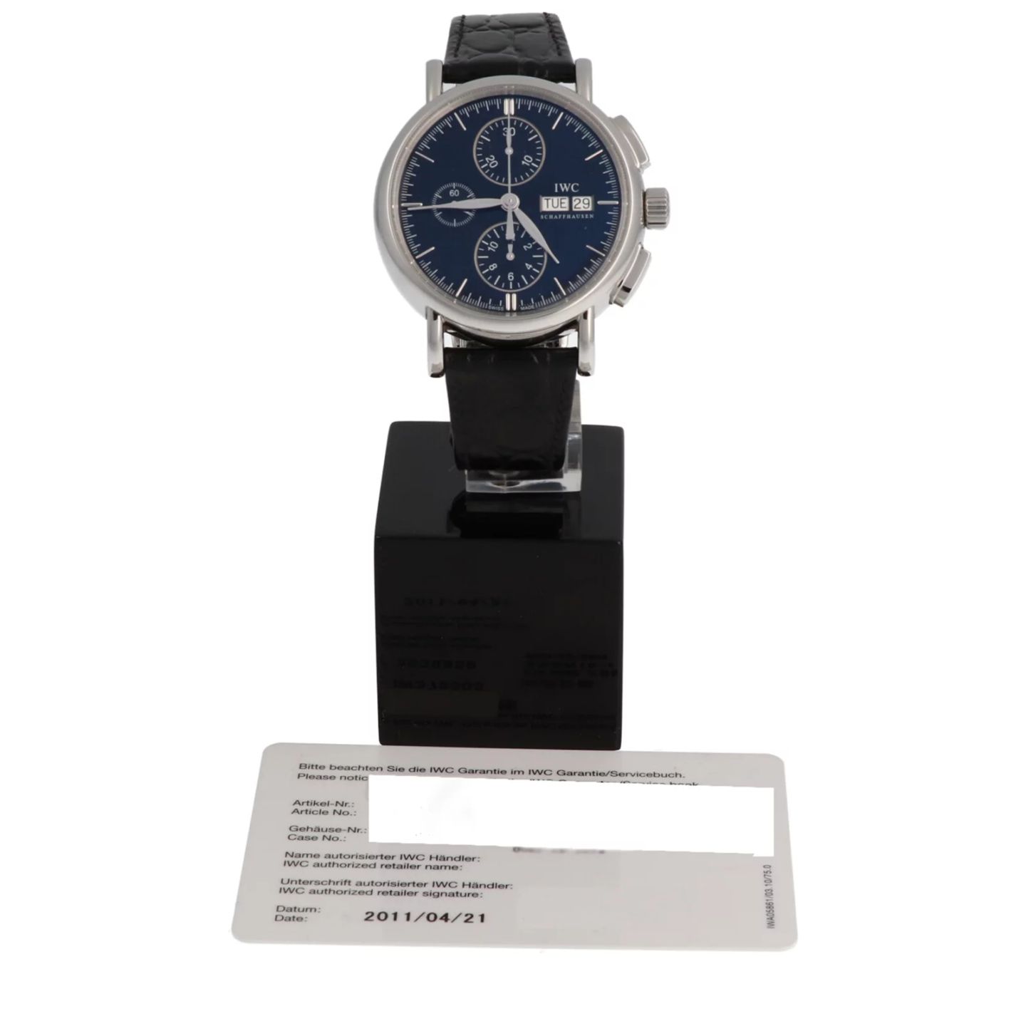 IWC Portofino Chronograph IW378303 (2011) - Black dial 41 mm Steel case (7/7)
