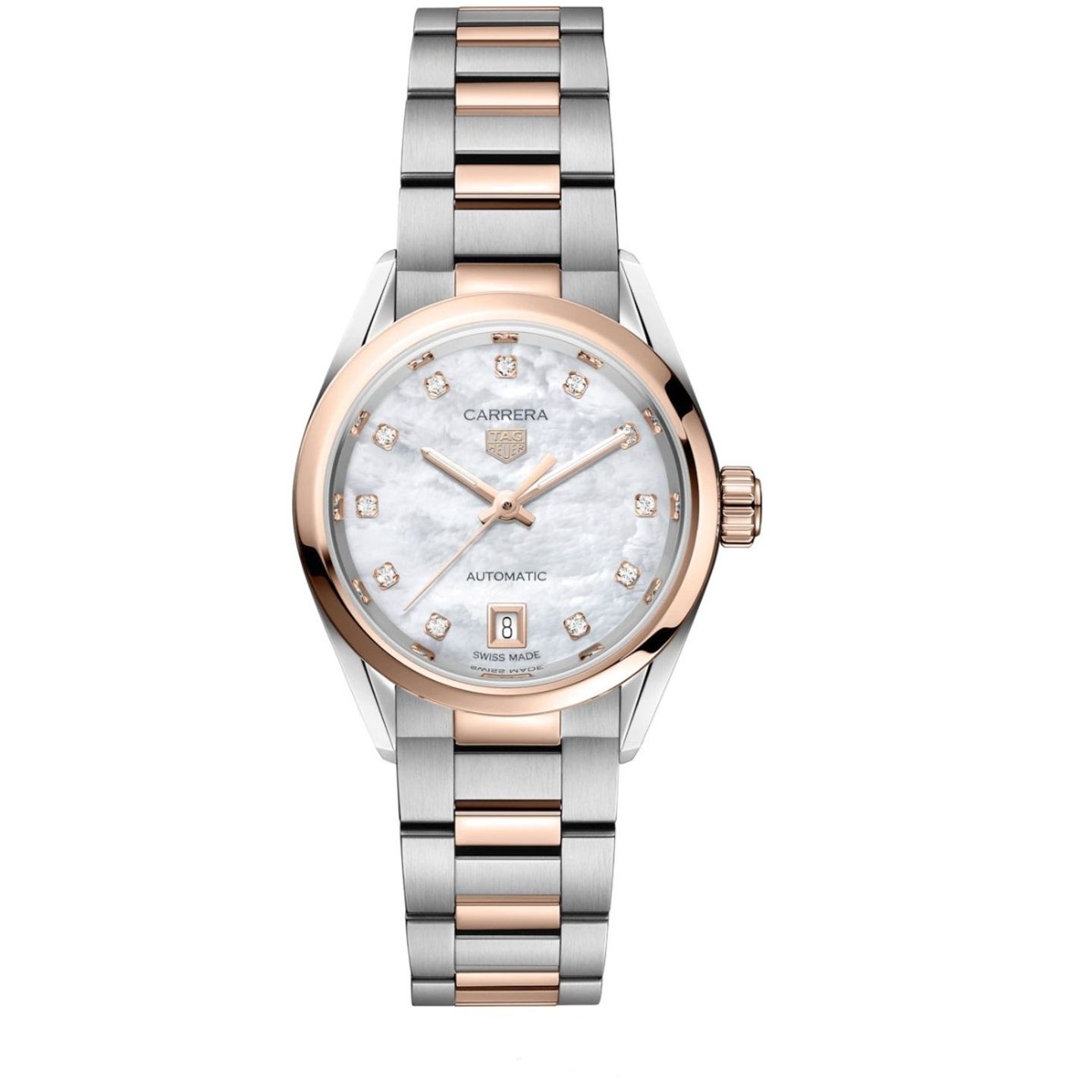 TAG Heuer Carrera Lady WBN2450.BD0569 (2024) - Wit wijzerplaat 29mm Goud/Staal (1/1)