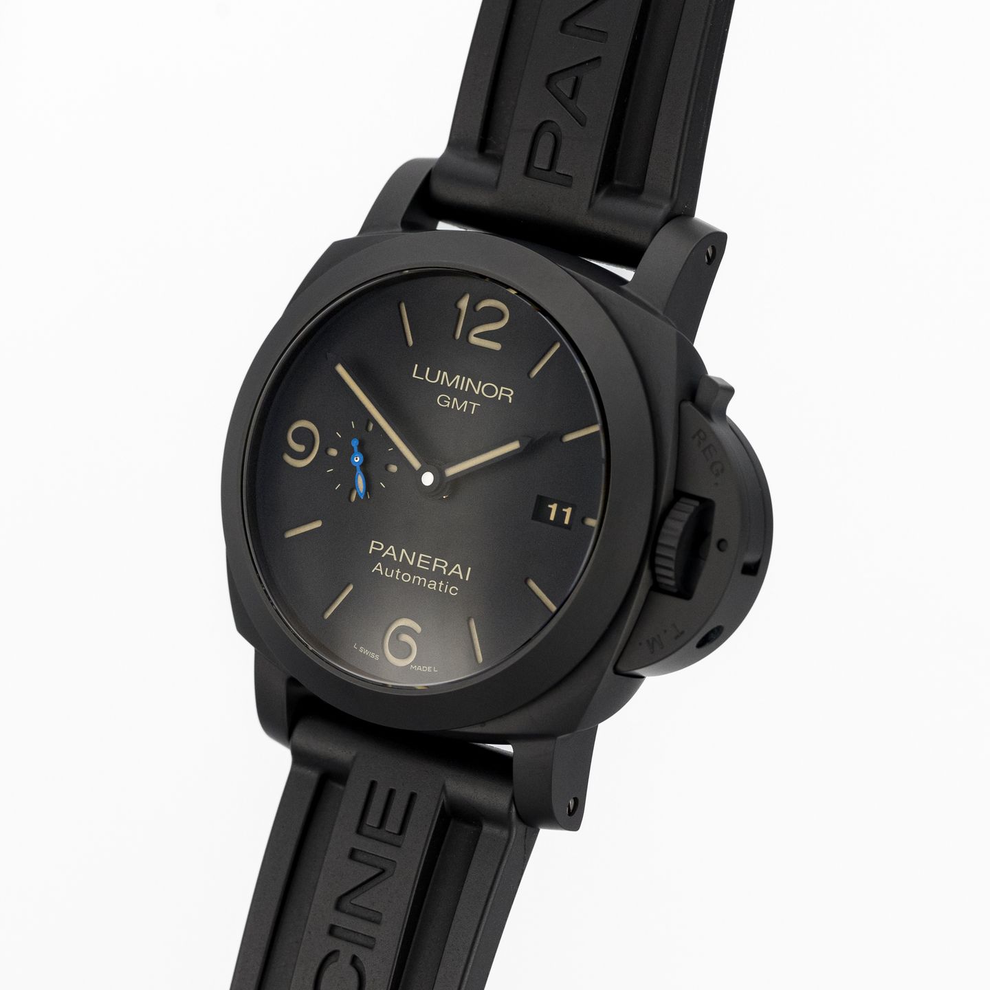 Panerai Luminor 1950 3 Days GMT Automatic PAM01441 (2022) - Black dial 44 mm Ceramic case (3/8)