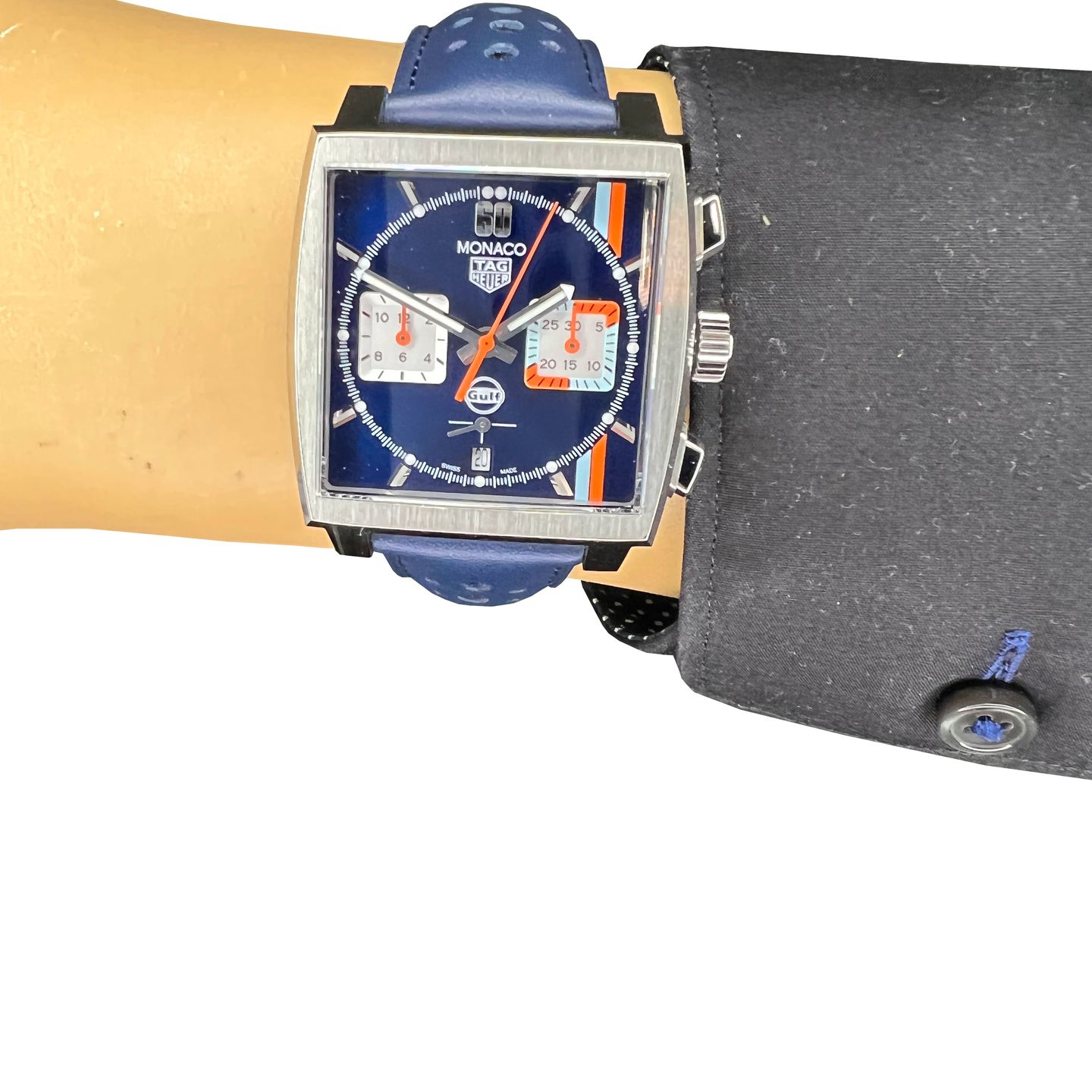 TAG Heuer Monaco CBL2115.FC6494 (2024) - Blauw wijzerplaat 39mm Staal (8/8)