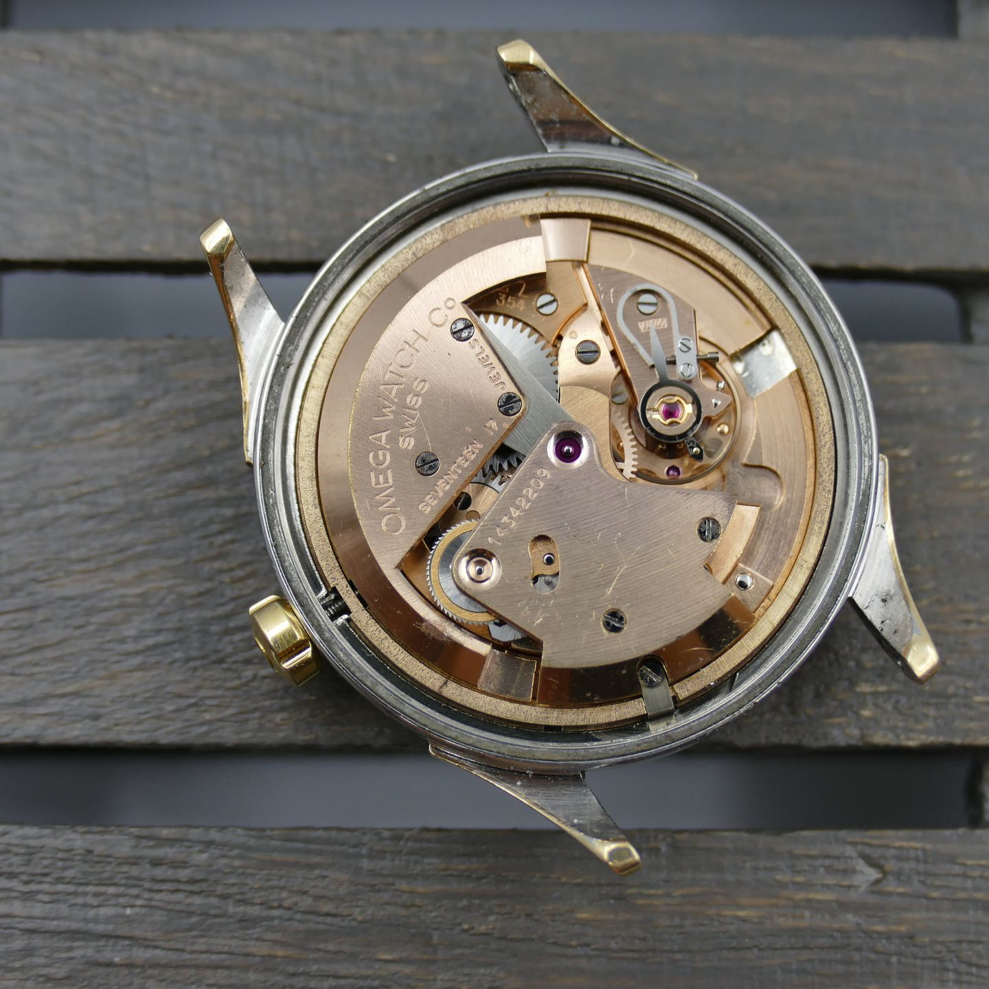 Omega Vintage Seamaster ref 2637 -7 SC automatic cal 354 gold cap (1950) - Goud wijzerplaat 35mm Goud/Staal (8/8)