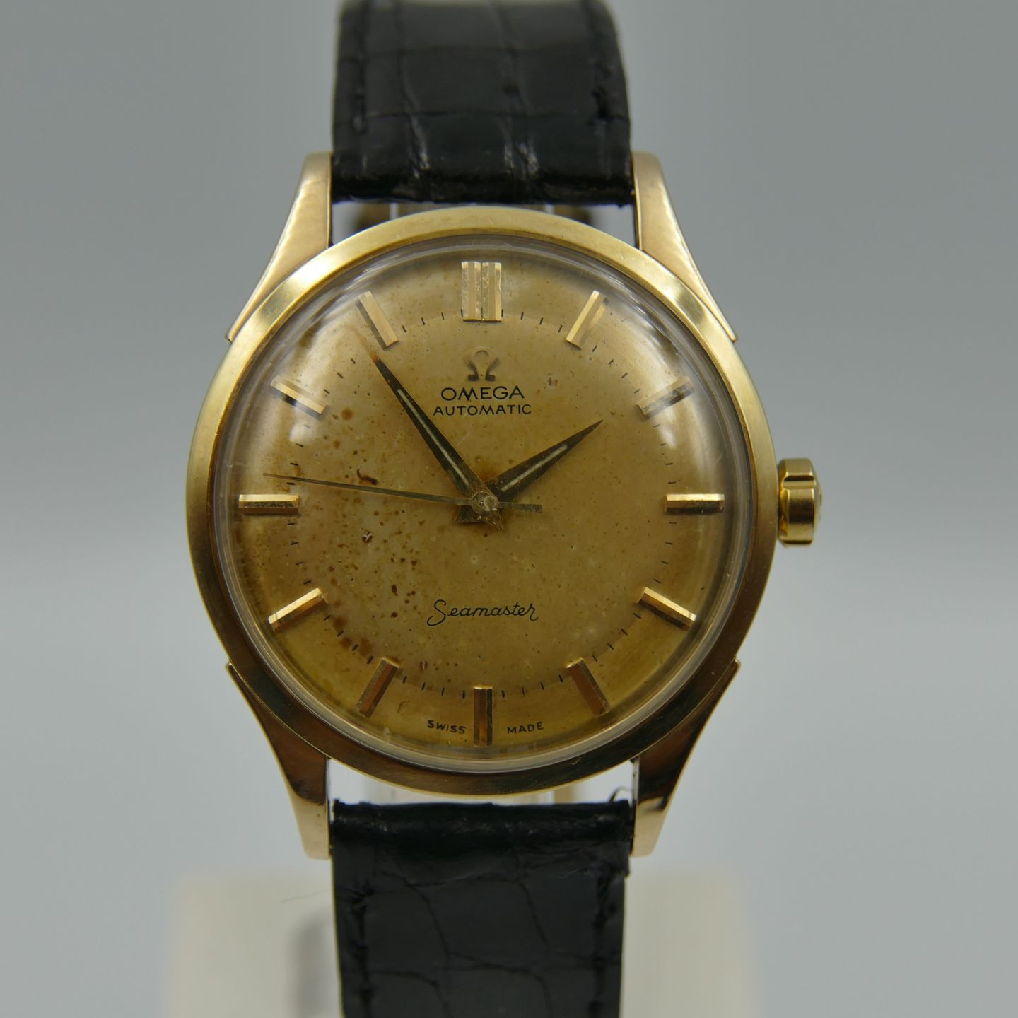 Omega Vintage Seamaster ref 2637 -7 SC automatic cal 354 gold cap (1950) - Goud wijzerplaat 35mm Goud/Staal (2/8)