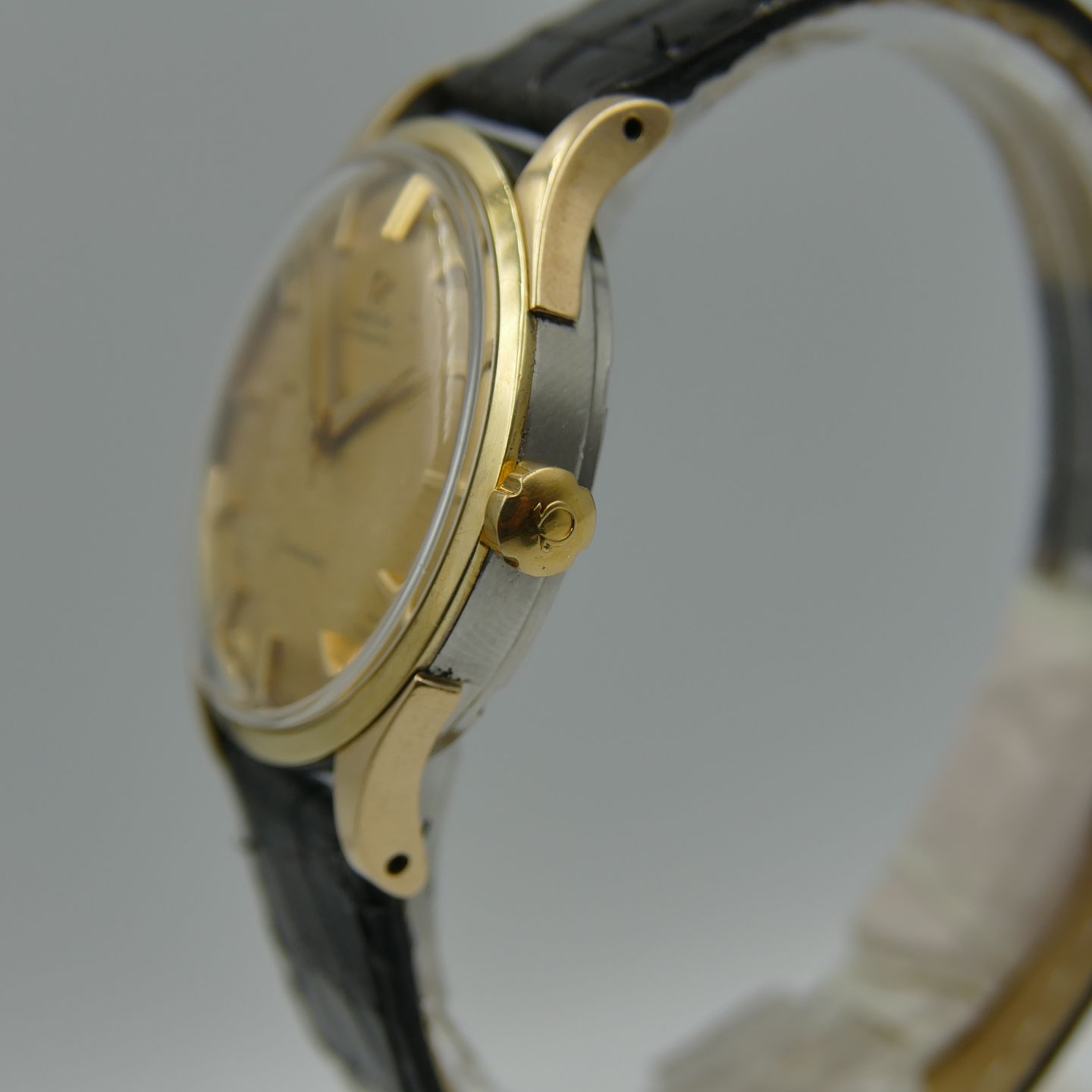 Omega Vintage Seamaster ref 2637 -7 SC automatic cal 354 gold cap (1950) - Gold dial 35 mm Gold/Steel case (3/8)