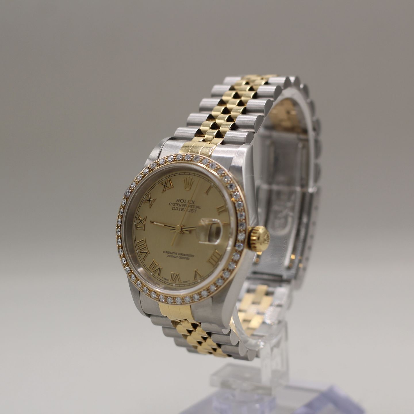 Rolex Datejust 36 16233 (1995) - Champagne dial 36 mm Gold/Steel case (7/8)