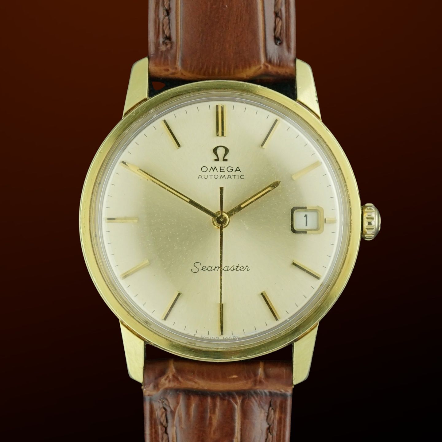 Omega Seamaster 166.002 (1966) - White dial 34 mm Gold/Steel case (1/8)