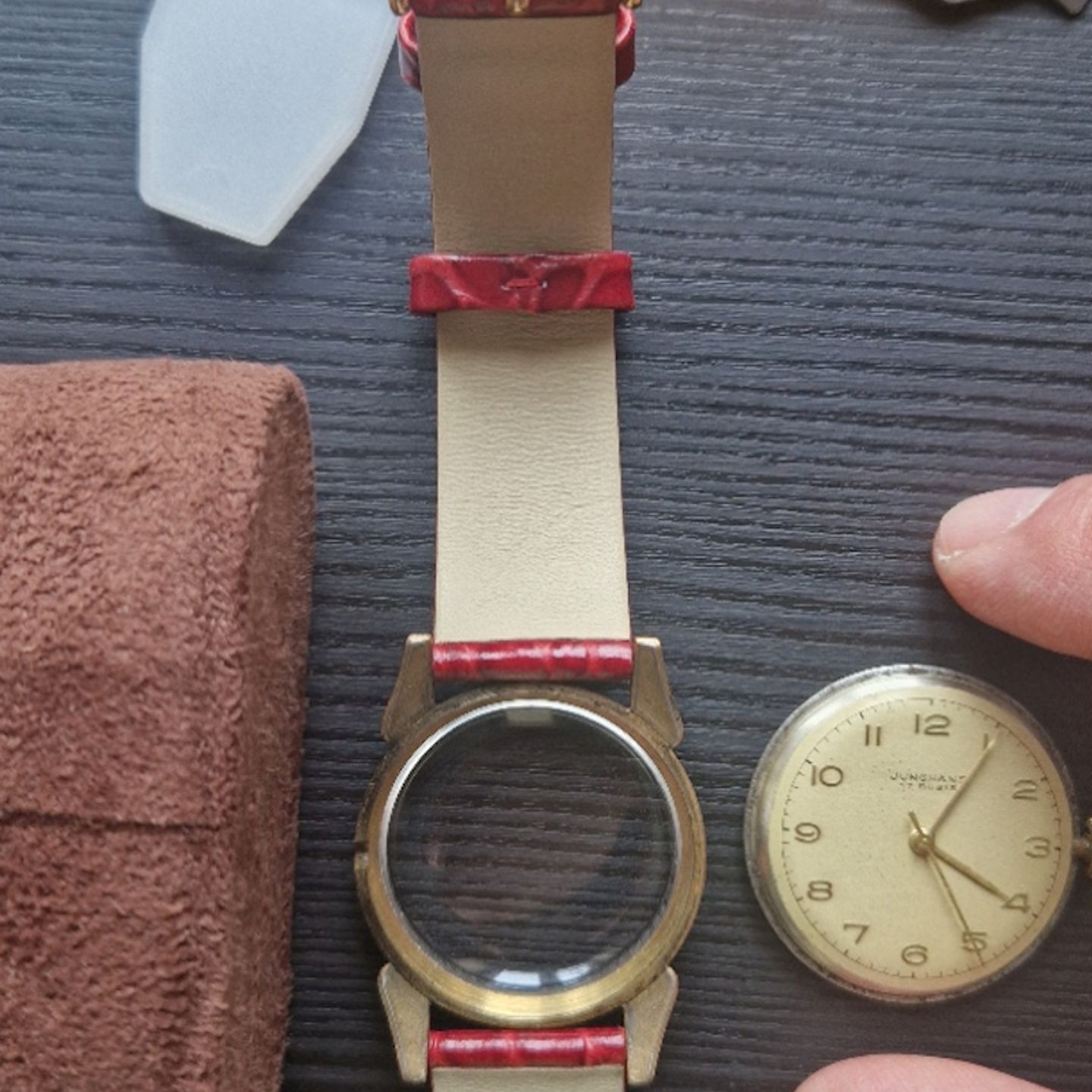 Junghans Vintage Junghans J80 (1949) - Champagne dial 32 mm Gold/Steel case (8/8)