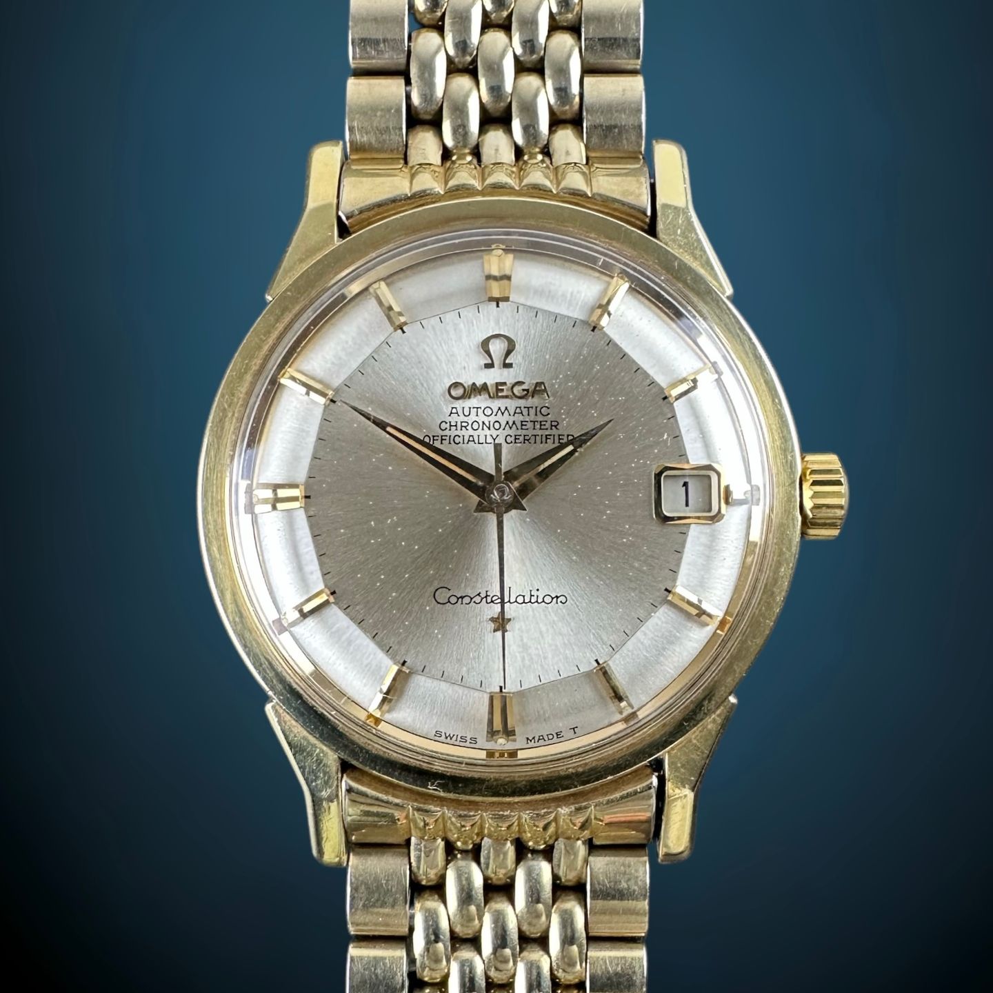 Omega Constellation 168.005 (1964) - Wit wijzerplaat 34mm Goud/Staal (1/8)