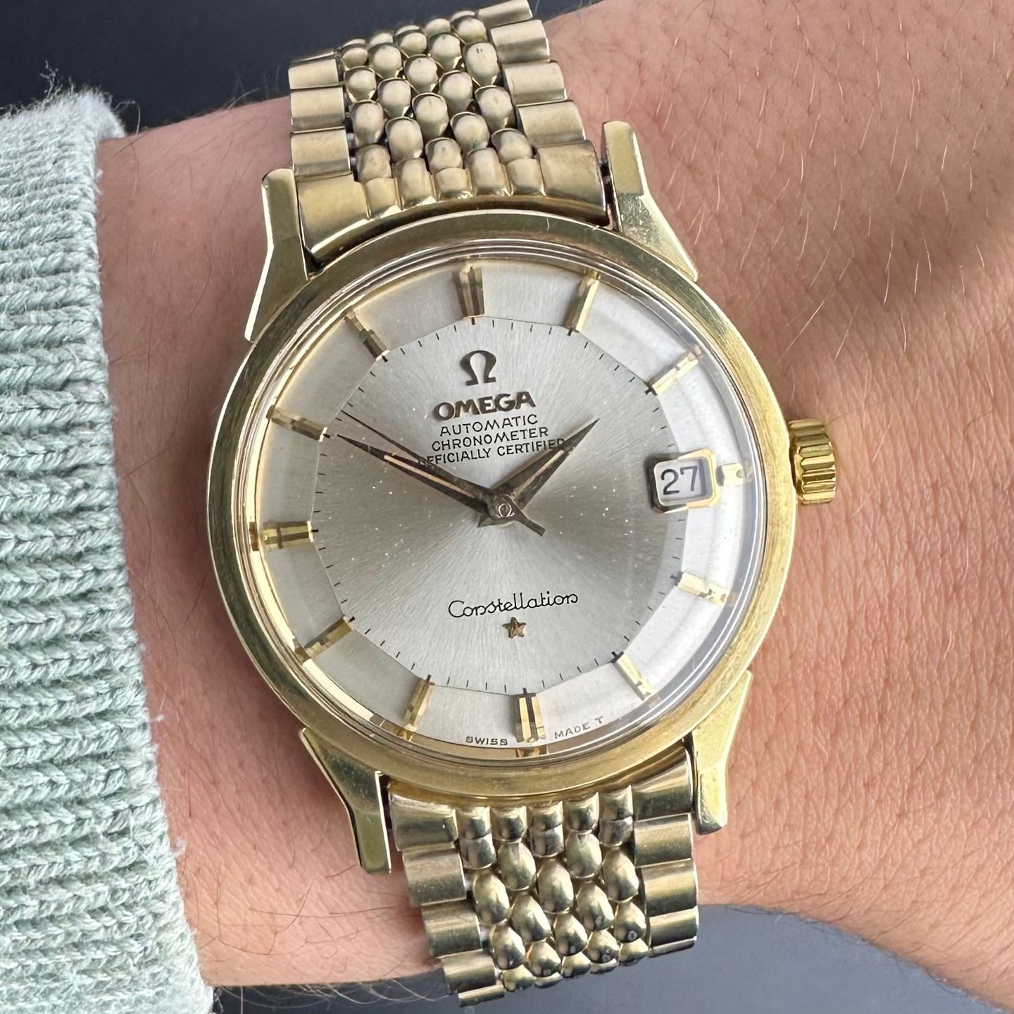 Omega Constellation 168.005 (1964) - Wit wijzerplaat 34mm Goud/Staal (2/8)