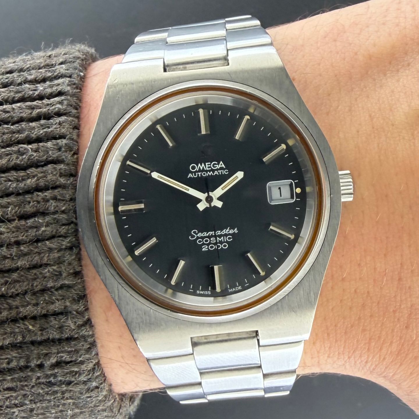 Omega Seamaster Cosmic 166.135 (1973) - Blauw wijzerplaat 38mm Staal (2/8)