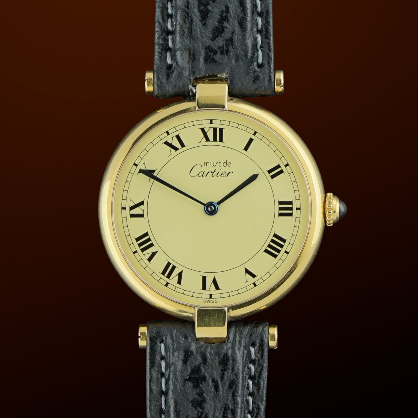 Cartier Vendome 590003 (1990) - Champagne wijzerplaat 30mm Staal (1/8)