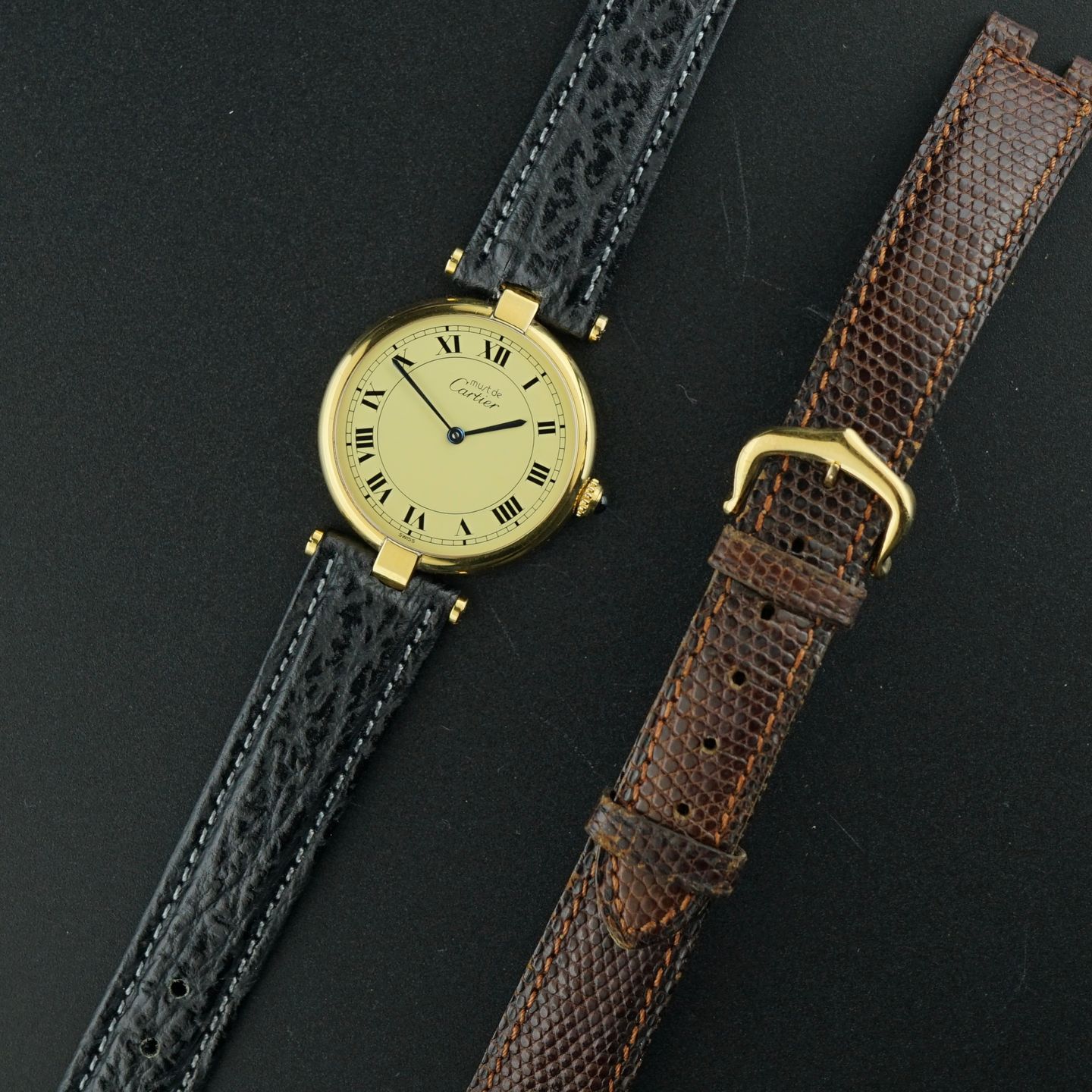 Cartier Vendome 590003 (1990) - Champagne wijzerplaat 30mm Staal (3/8)