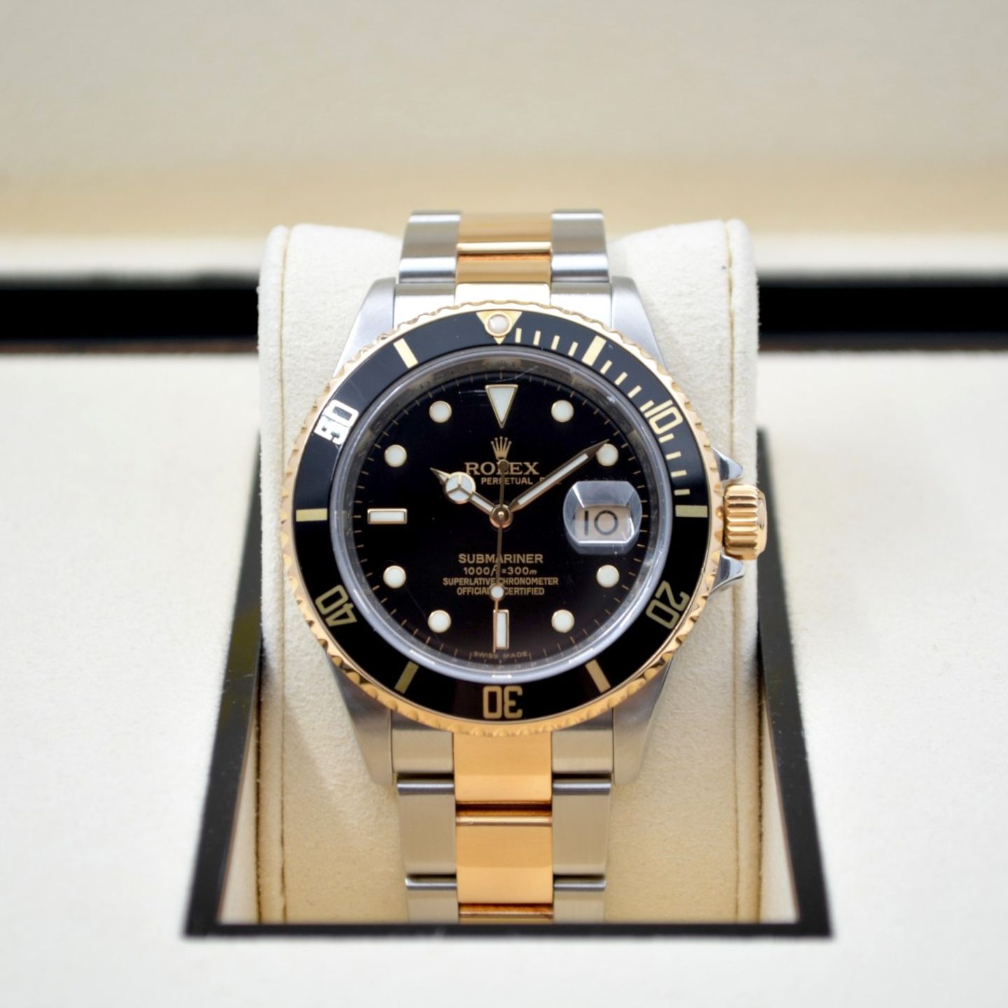 Rolex Submariner Date 16613 BLACK TRITIUM (2007) - Zwart wijzerplaat 40mm Staal (3/8)