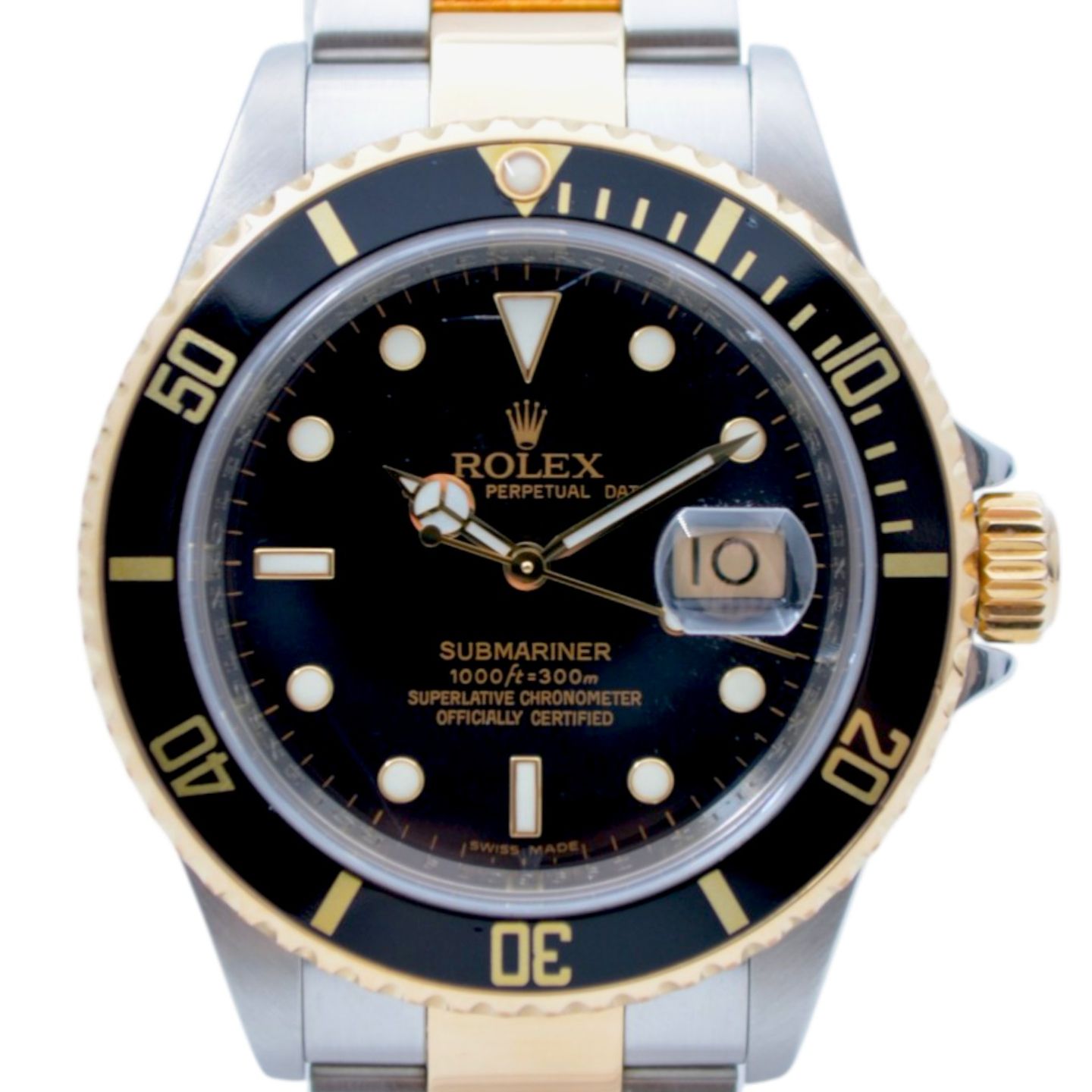 Rolex Submariner Date 16613 BLACK TRITIUM (2007) - Zwart wijzerplaat 40mm Staal (1/8)
