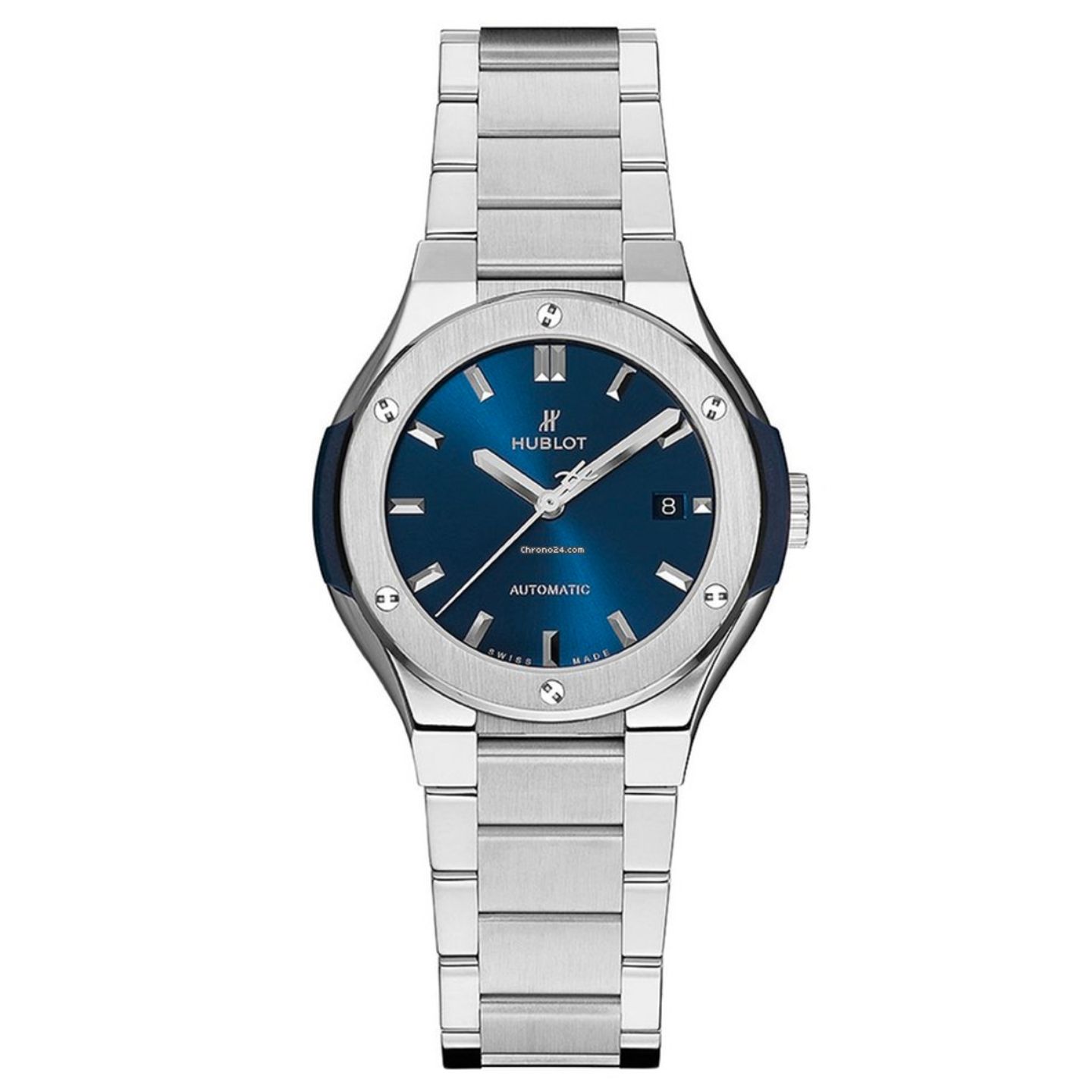 Hublot Classic Fusion 585.NX.7170.NX (2023) - Blauw wijzerplaat 33mm Titanium (1/1)