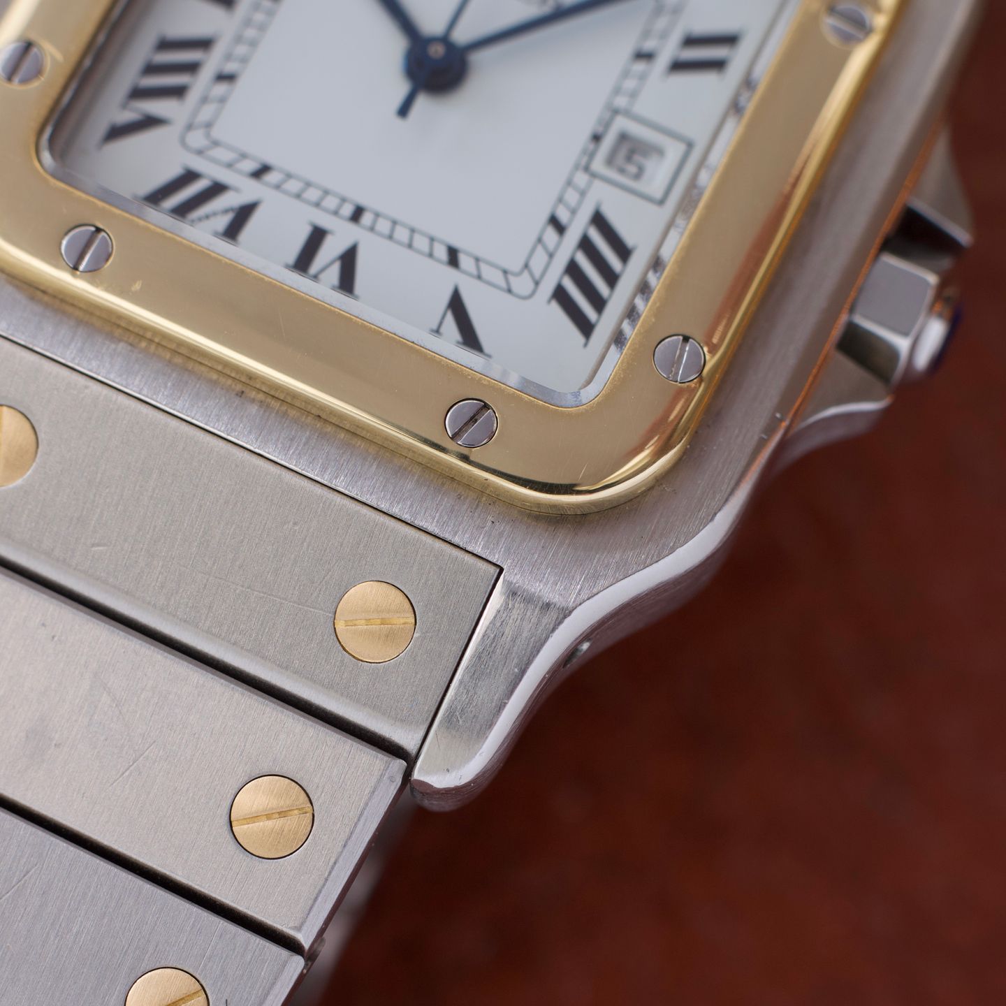 Cartier Santos 1172961 (Unknown (random serial)) - White dial 29 mm Gold/Steel case (7/8)