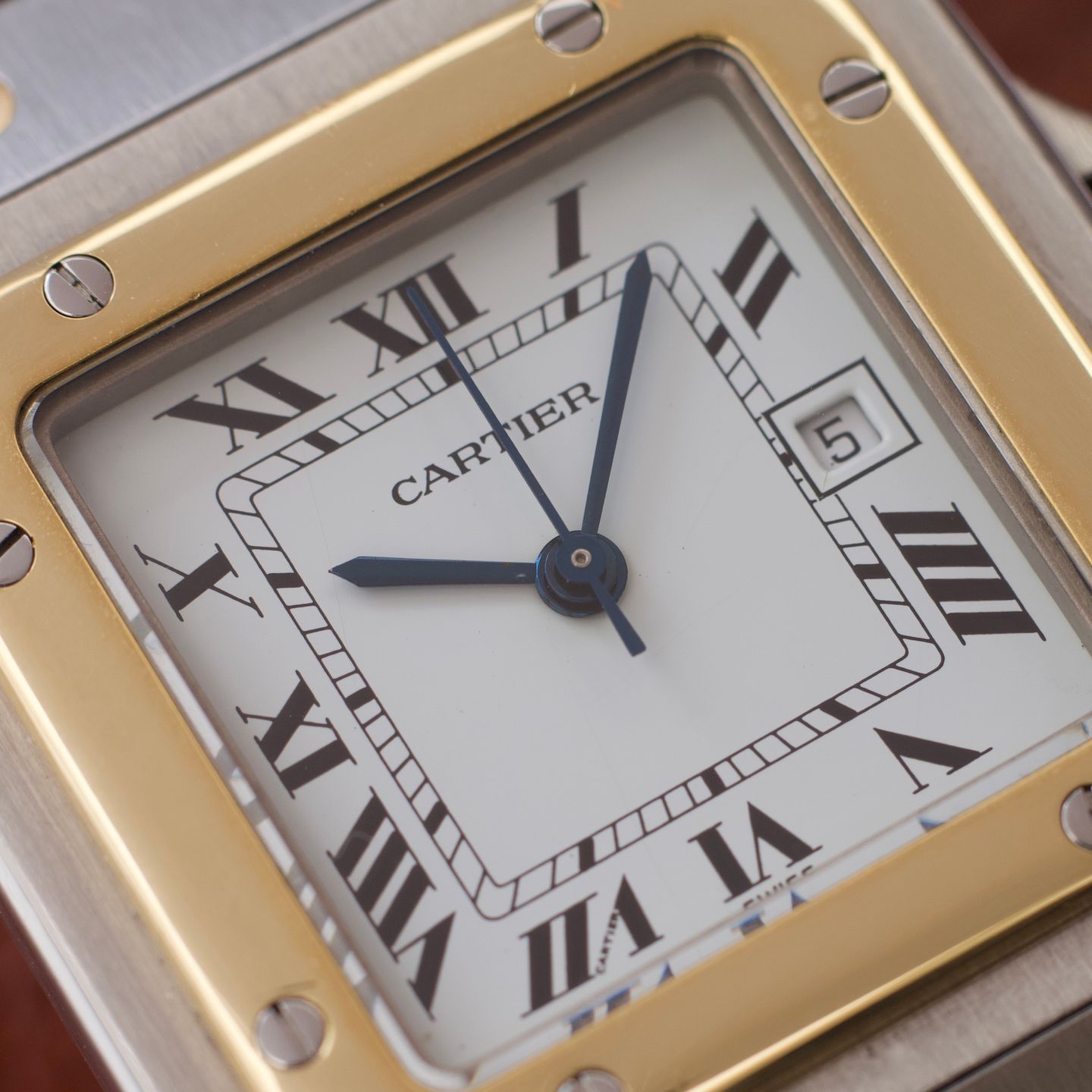 Cartier Santos 1172961 (Unknown (random serial)) - White dial 29 mm Gold/Steel case (2/8)