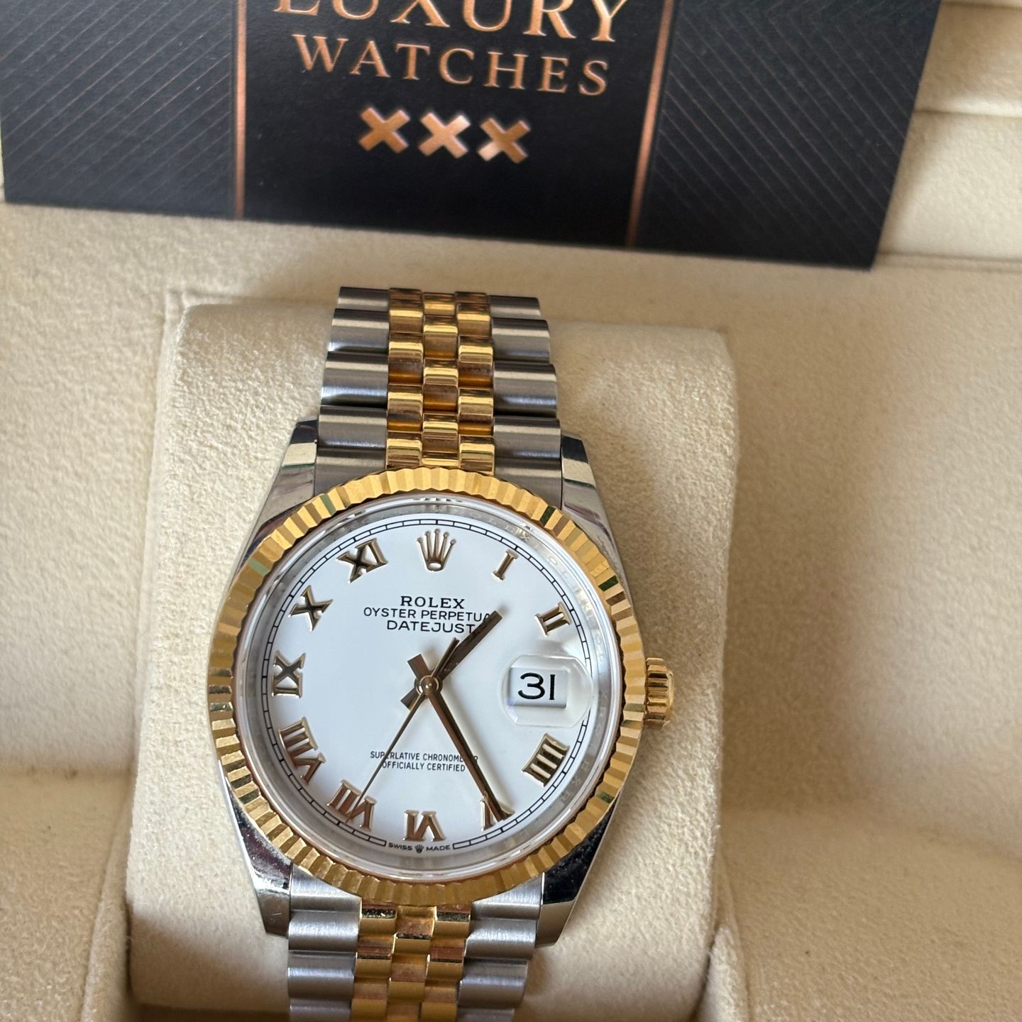 Rolex Datejust 36 126233 (2021) - White dial 36 mm Gold/Steel case (1/3)