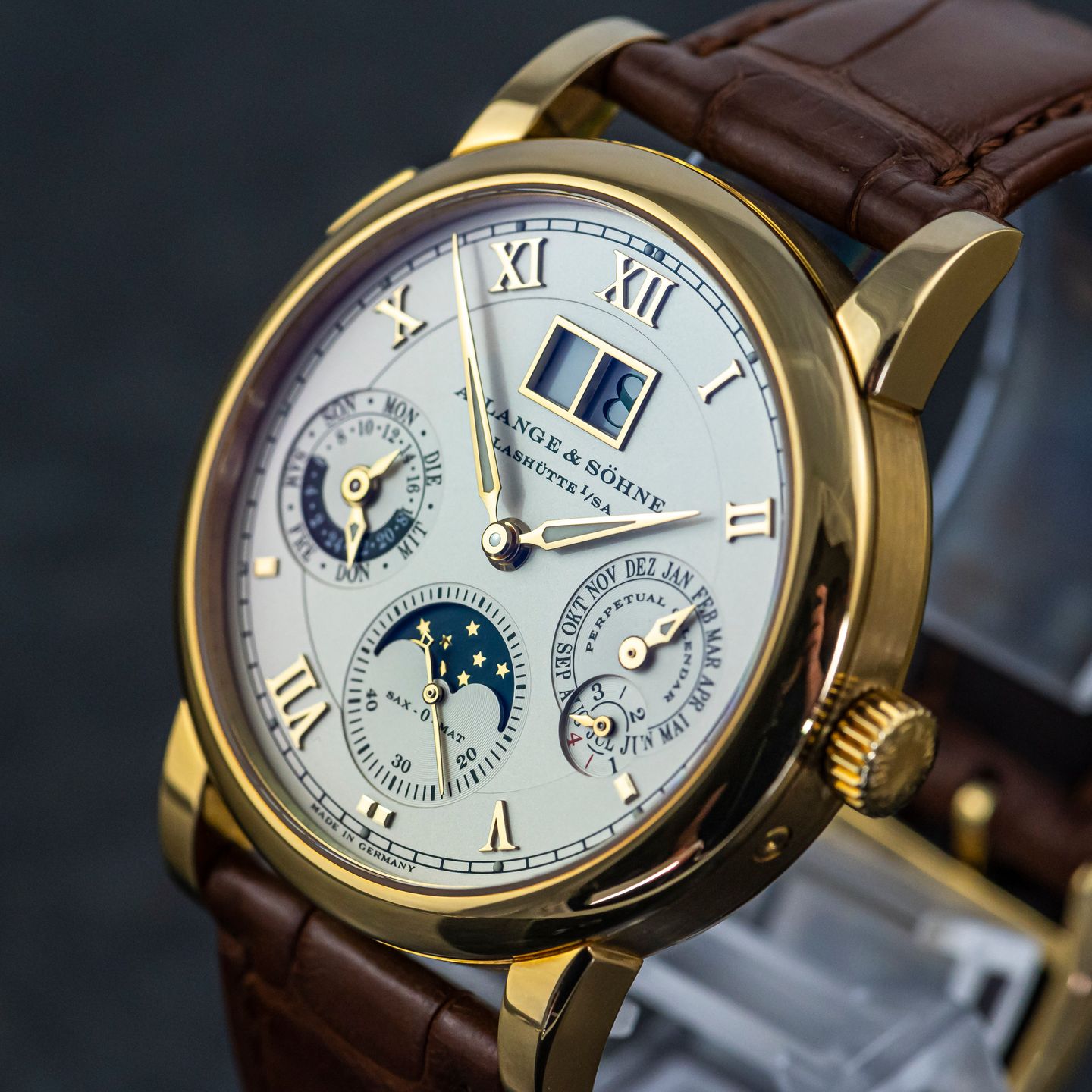 A. Lange & Söhne Langematik Perpetual 310.021 (2003) - White dial 39 mm Yellow Gold case (7/8)