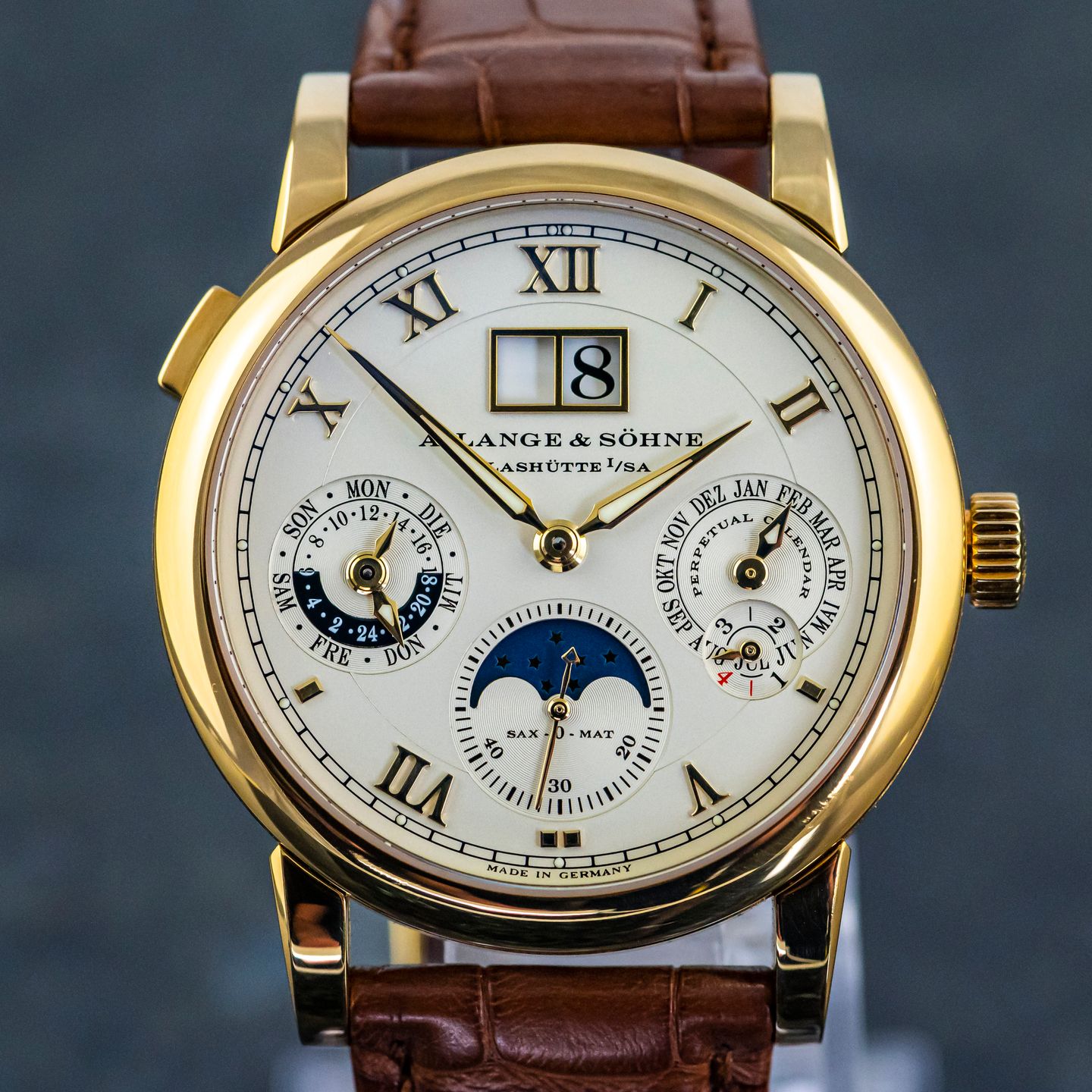 A. Lange & Söhne Langematik Perpetual 310.021 (2003) - White dial 39 mm Yellow Gold case (5/8)