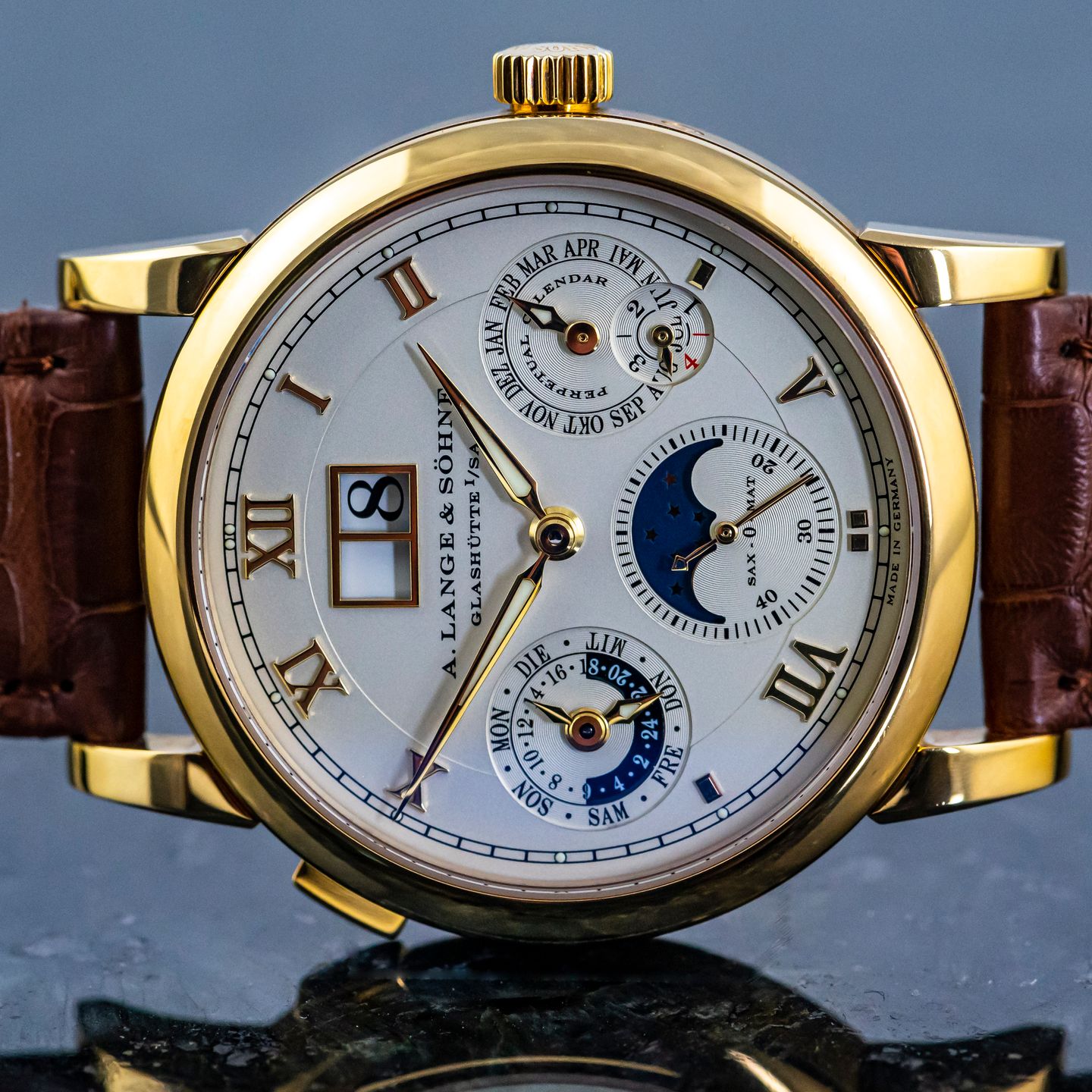 A. Lange & Söhne Langematik Perpetual 310.021 (2003) - Wit wijzerplaat 39mm Geelgoud (2/8)