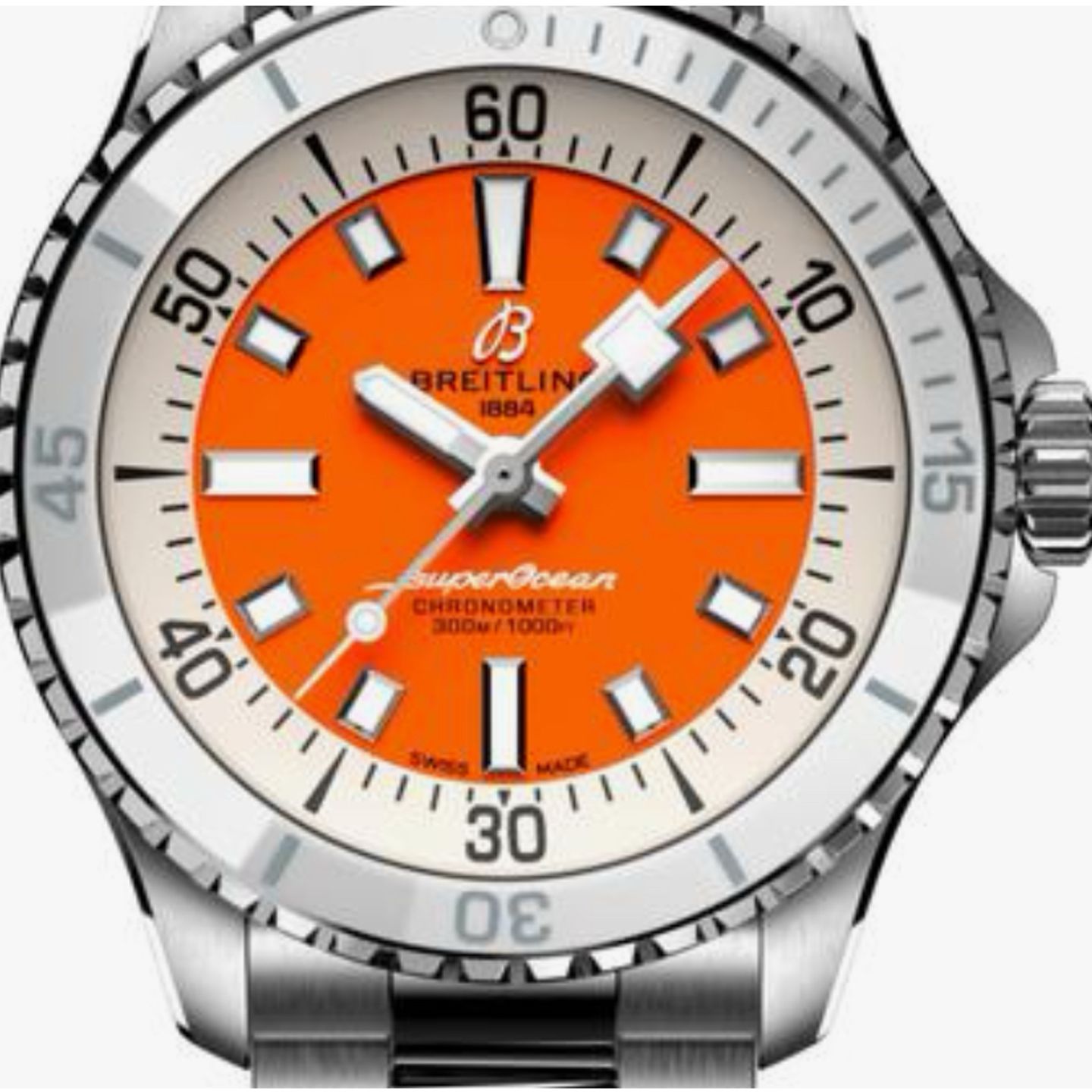 Breitling Superocean A17377211O1A1 (2024) - Oranje wijzerplaat 36mm Staal (1/1)