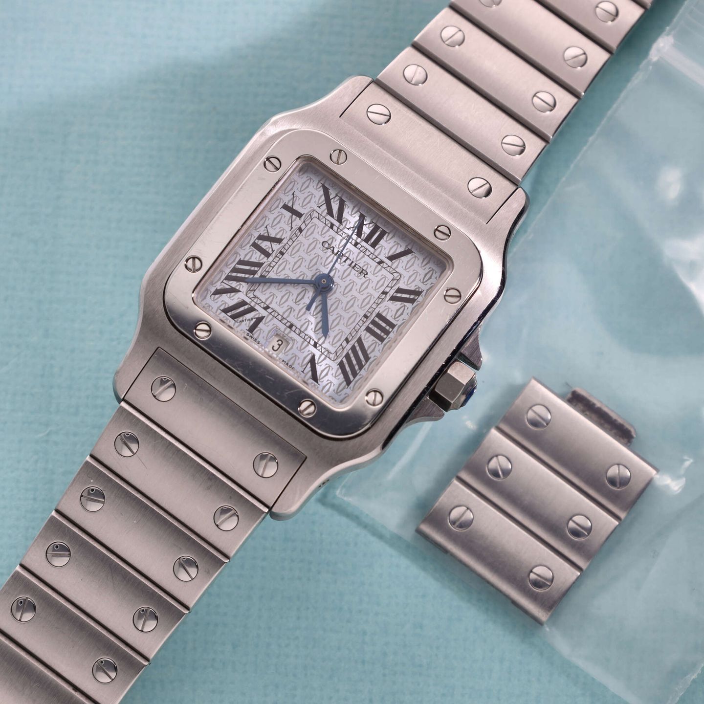 Cartier Santos Galbée 1564 (2000) - Blue dial 29 mm Steel case (4/8)