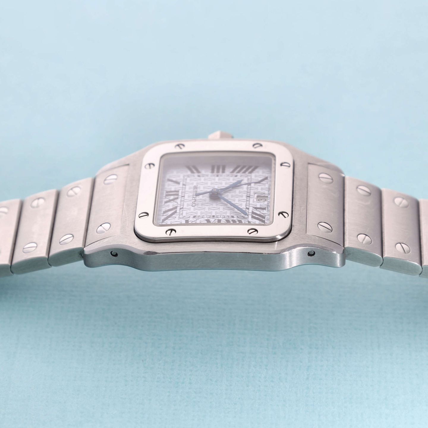 Cartier Santos Galbée 1564 (2000) - Blue dial 29 mm Steel case (7/8)