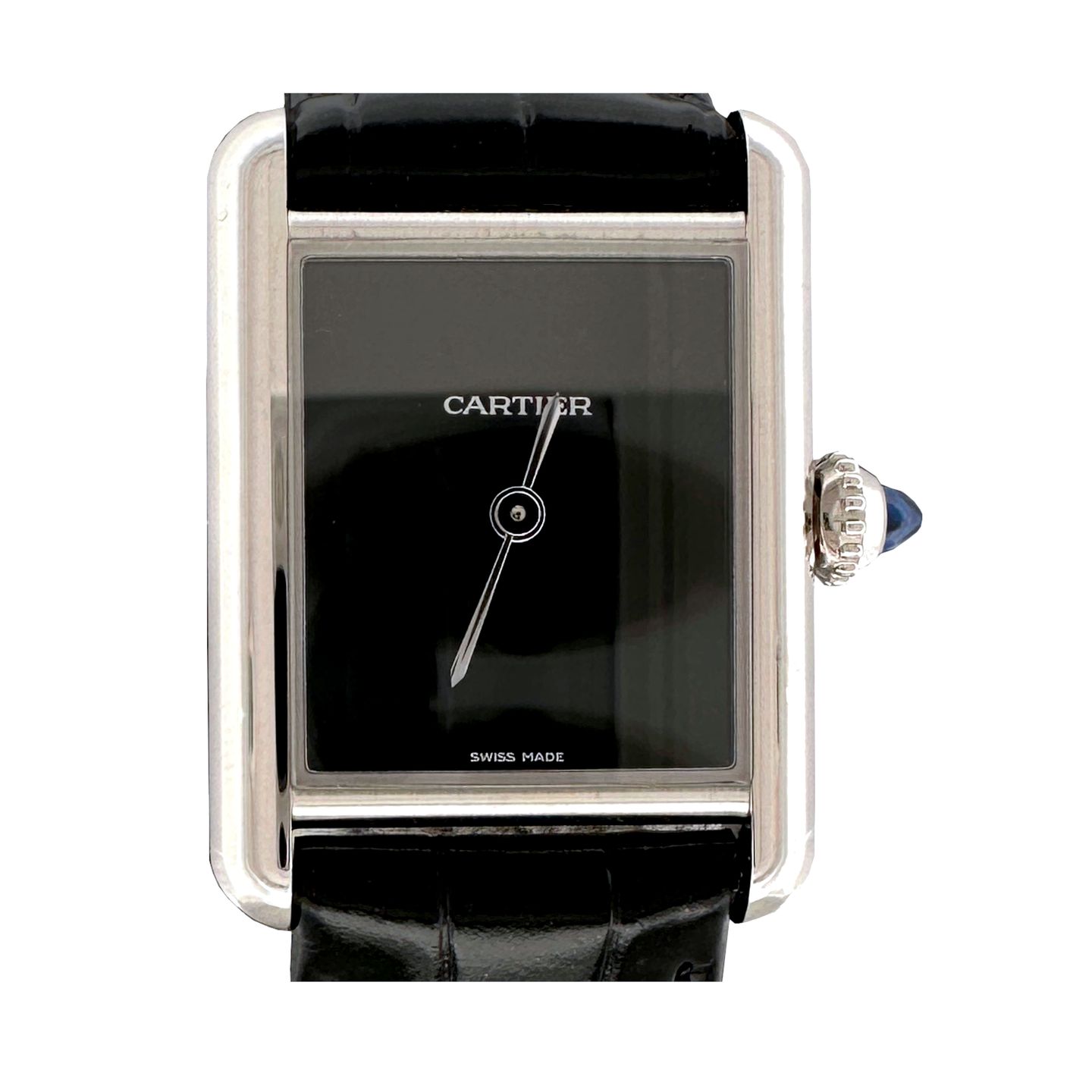 Cartier Tank WSTA0071 (2024) - Black dial 30 mm Steel case (1/8)