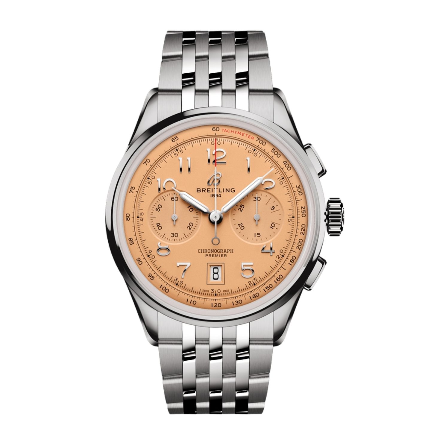 Breitling Premier AB0145331K1A1 (2023) - Oranje wijzerplaat 42mm Staal (1/1)