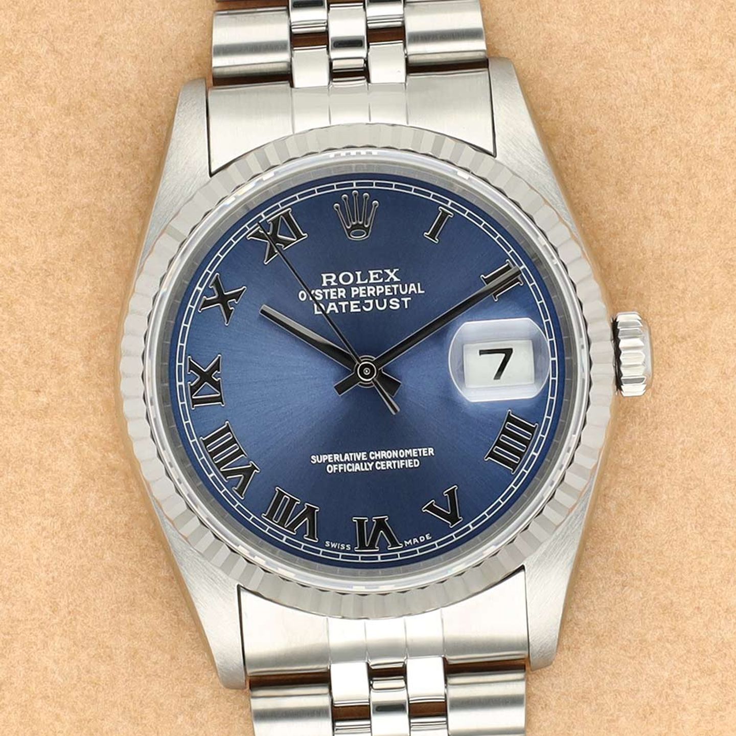 Rolex Datejust 36 16234 (1997) - Blauw wijzerplaat 36mm Staal (2/8)