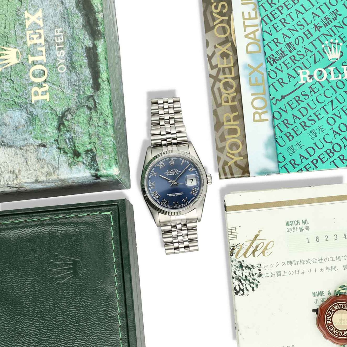 Rolex Datejust 36 16234 (1997) - Blauw wijzerplaat 36mm Staal (1/8)