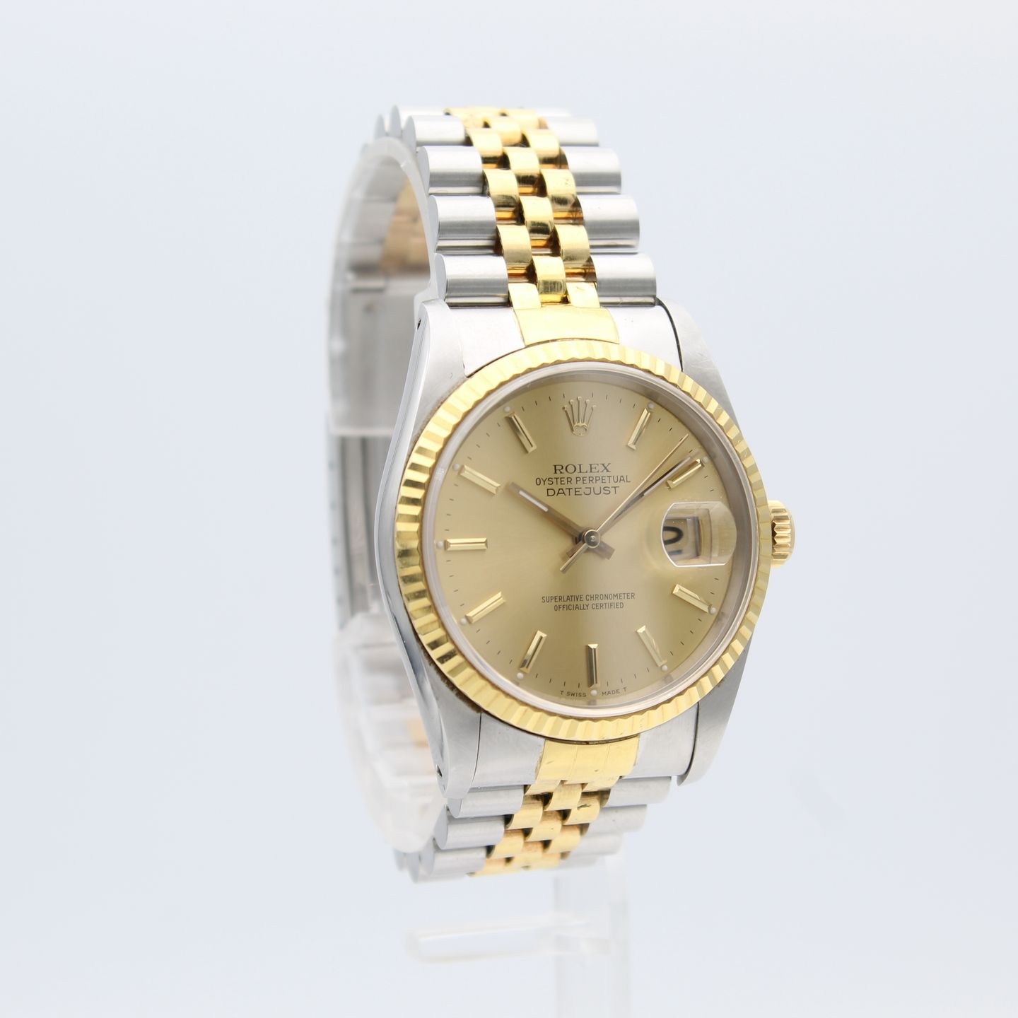 Rolex Datejust 36 16233 (1990) - Gold dial 36 mm Gold/Steel case (2/8)