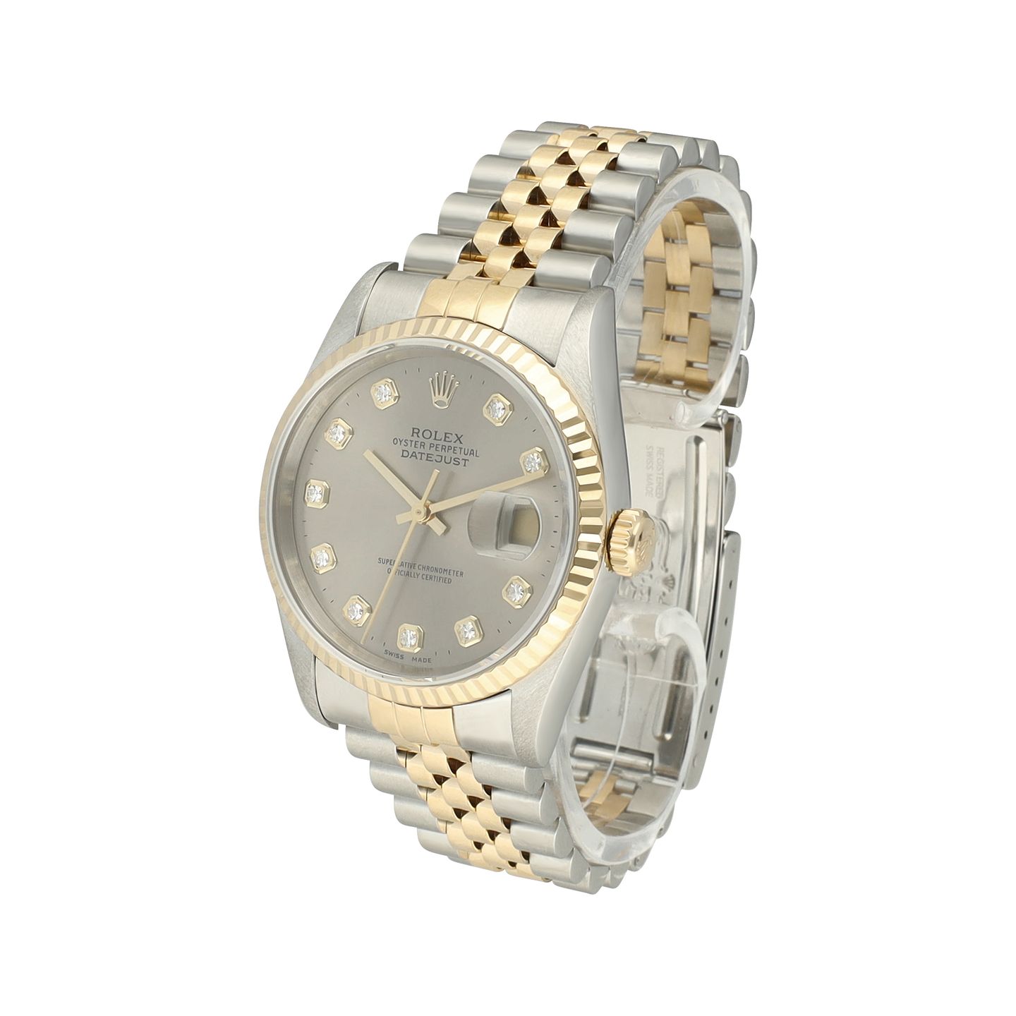 Rolex Datejust 36 16233 (1996) - Grey dial 36 mm Gold/Steel case (5/8)