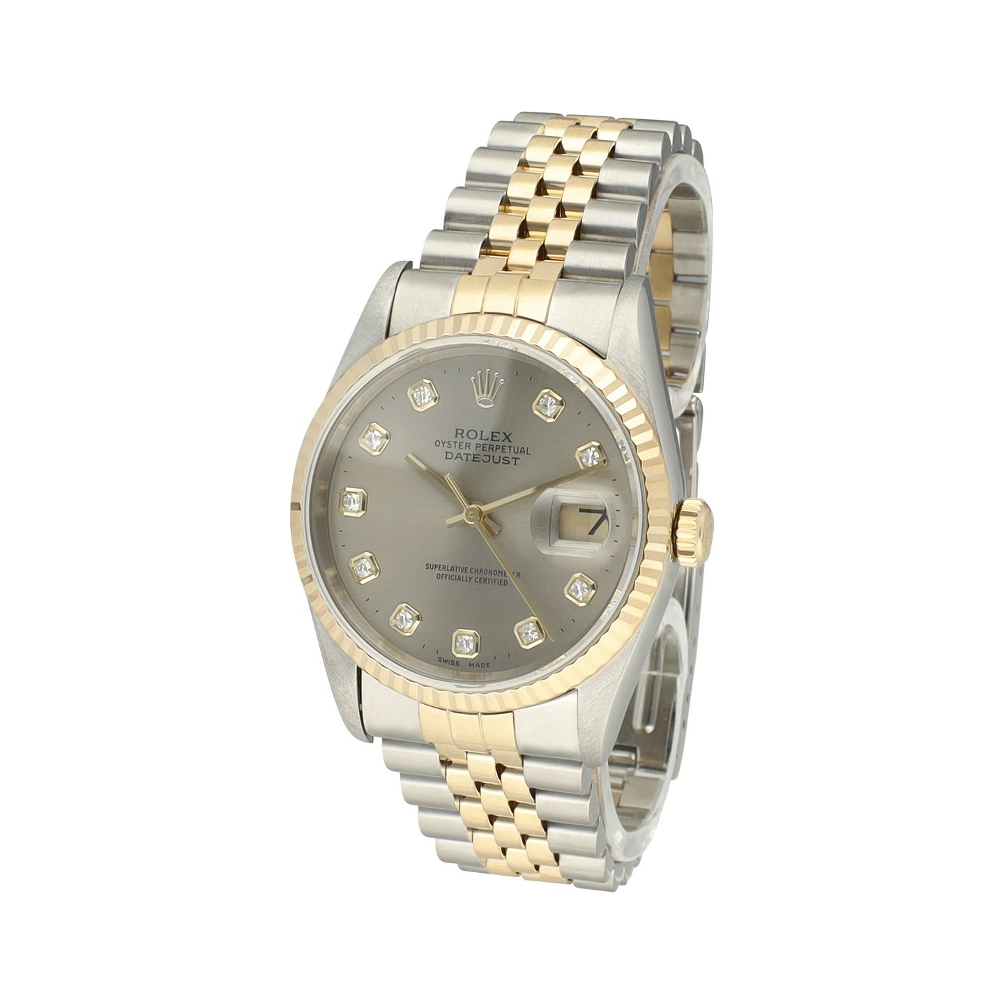 Rolex Datejust 36 16233 (1996) - Grey dial 36 mm Gold/Steel case (4/8)