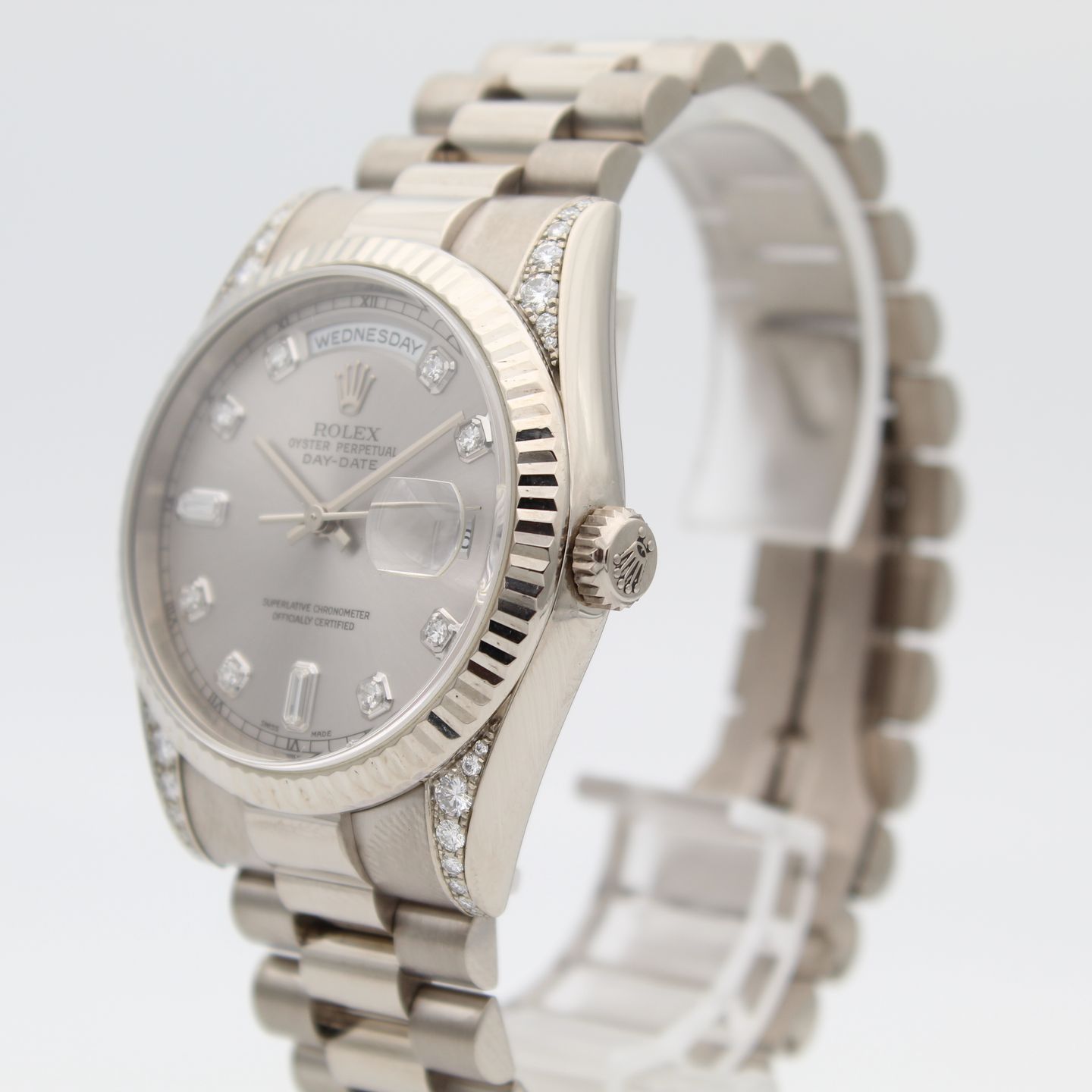 Rolex Day-Date 36 118339 (2000) - Silver dial 36 mm White Gold case (5/8)